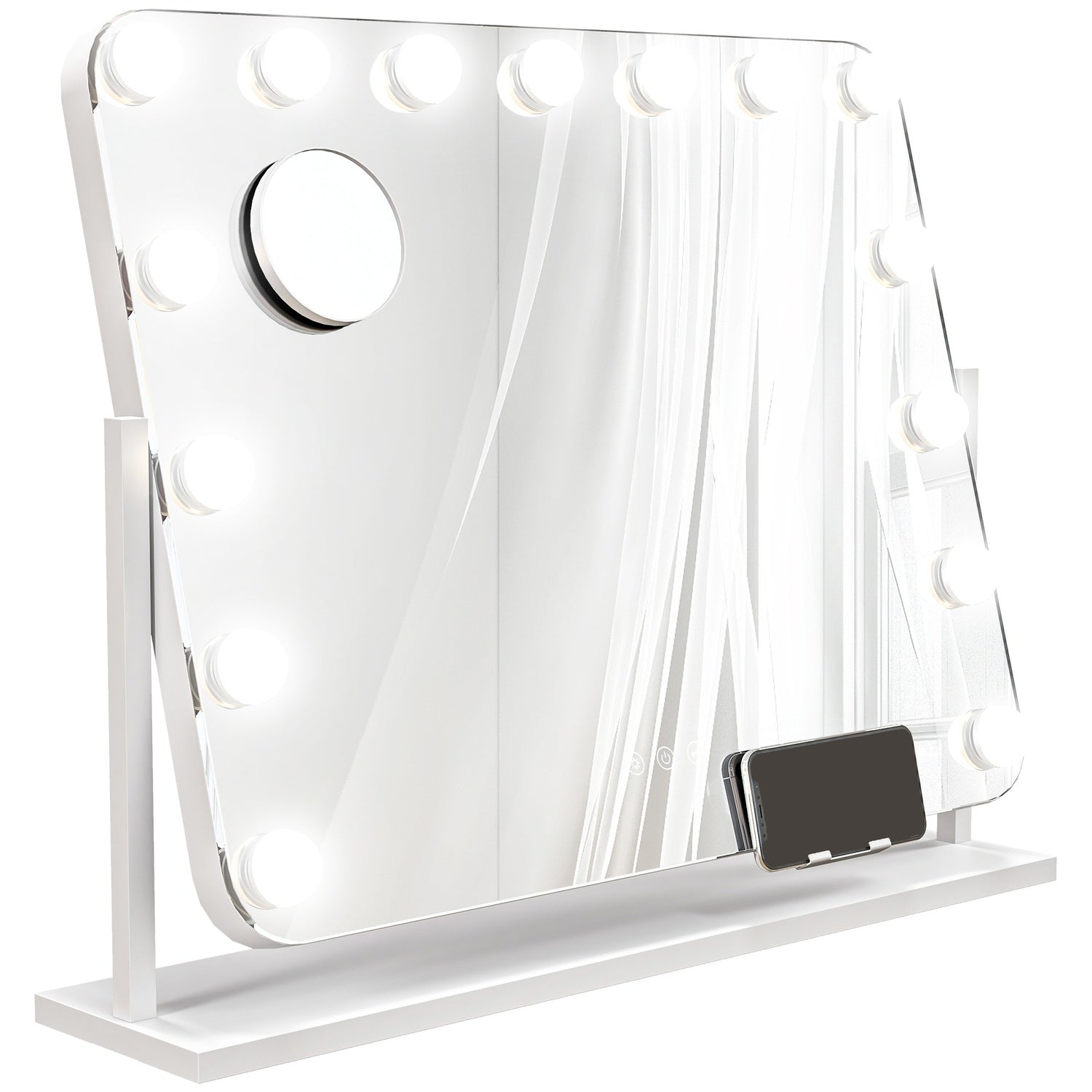 LED sminkspegel – 3 ljuslägen, dimbar, USB, 62,5 x 49,5 cm