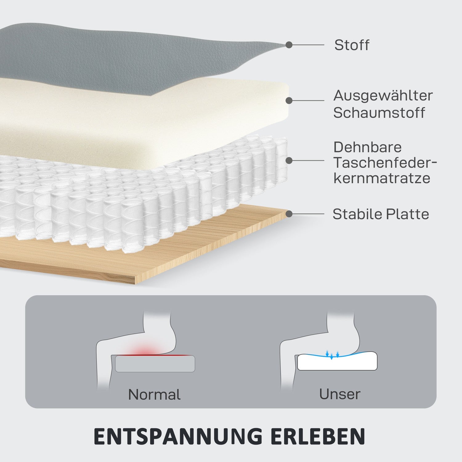 Liggande 3-sits soffa, konstläder, mörkgrå