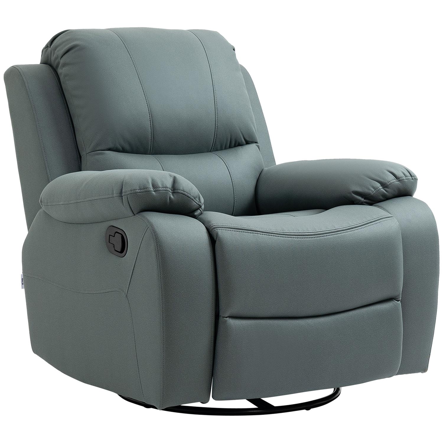 Liggande avkopplingsstol med fotstöd, grön polyester