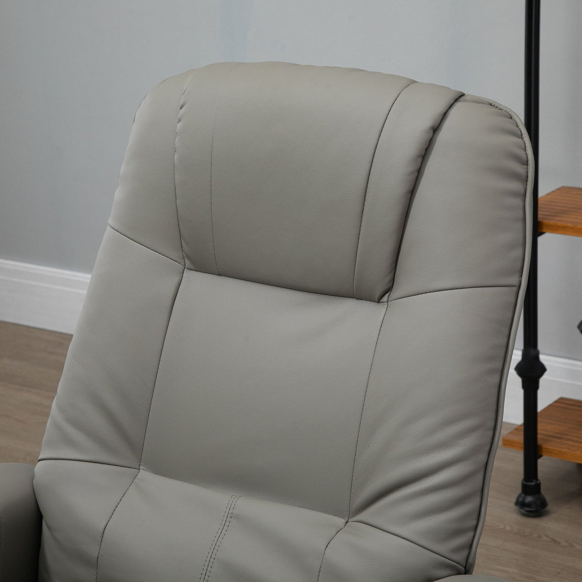 Lehátko s elektrickým sklápěním do 145°, z umělé kůže, šedé