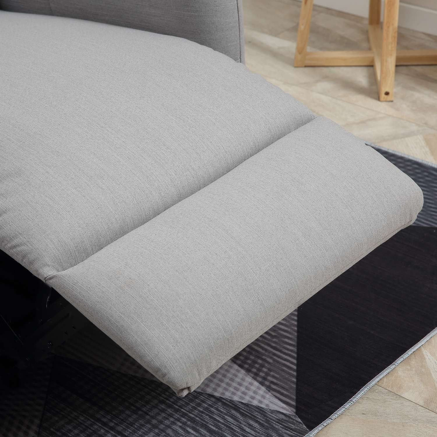 Liggstol med USB, 140° lutning, polyester, grå
