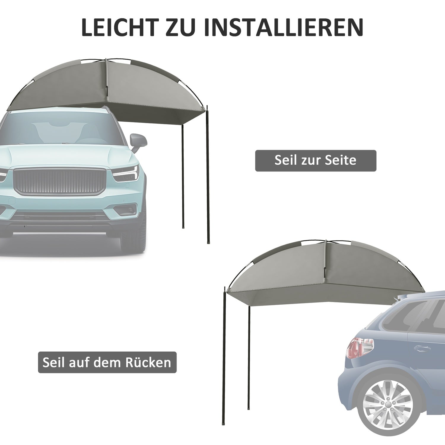 Lehký vodotěsný autostan, ochrana proti slunci
