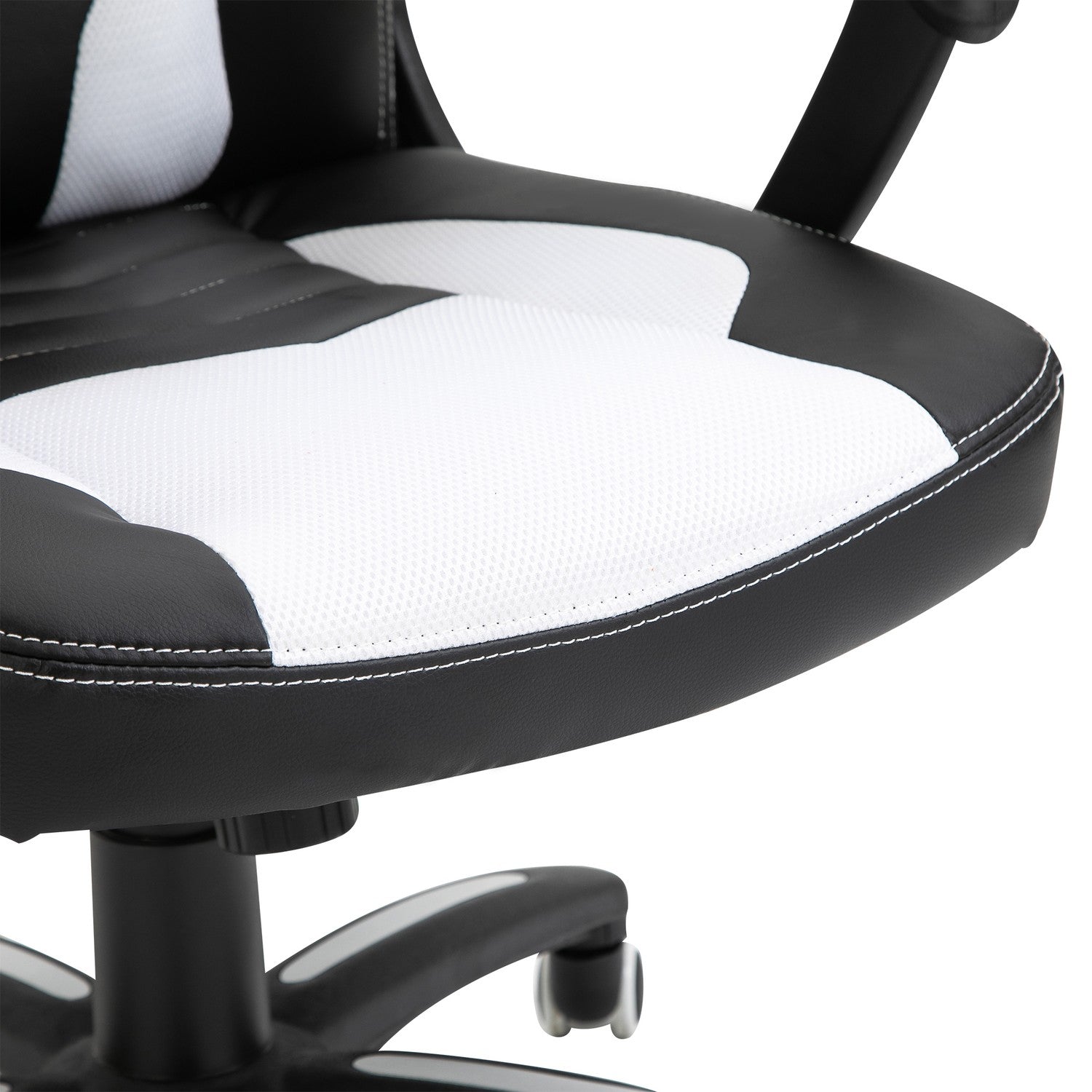 Massage Gaming Kontorsstol med Värme & Vibration, Svart/Vit