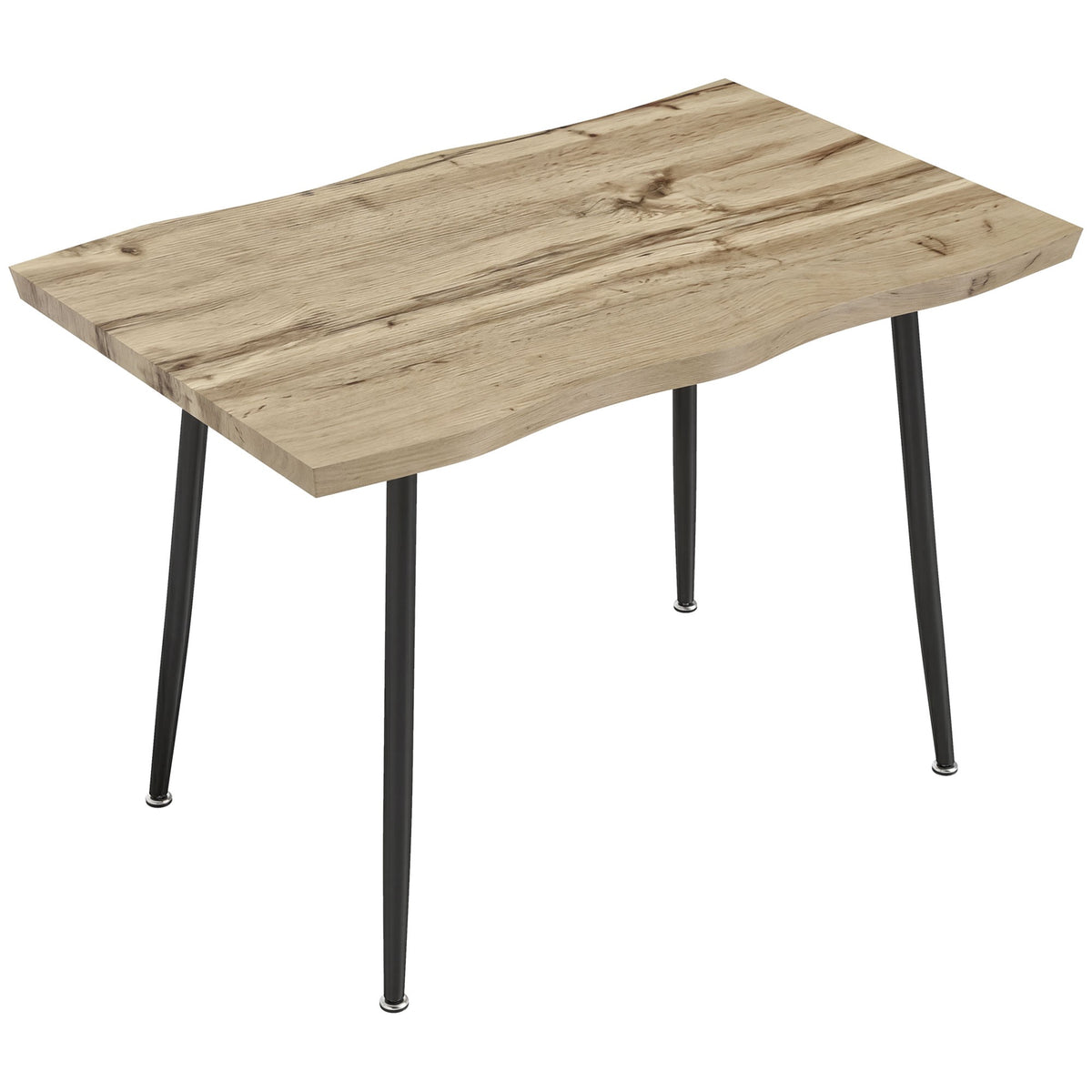 Jídelní stůl pro 4 osoby, dubový, 110 cm, ocelové nohy