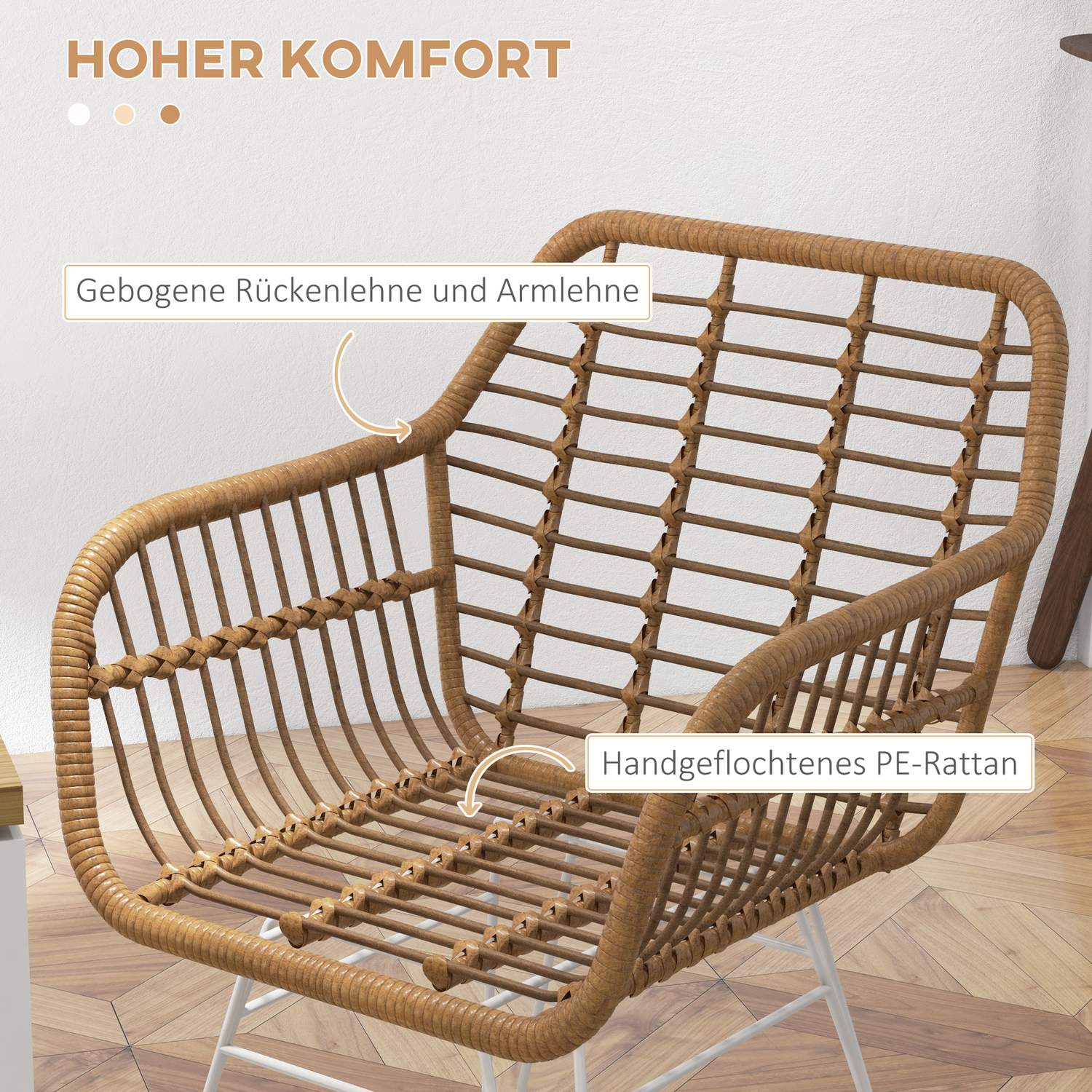 Ratanové jídelní židle, ergonomické, nosnost 120 kg, boho styl