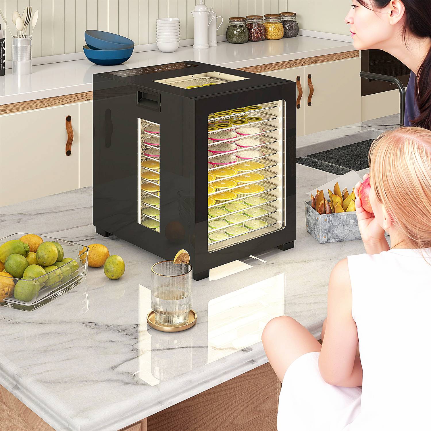 Mattorkare, 850W, 12 brickor i rostfritt stål, timer