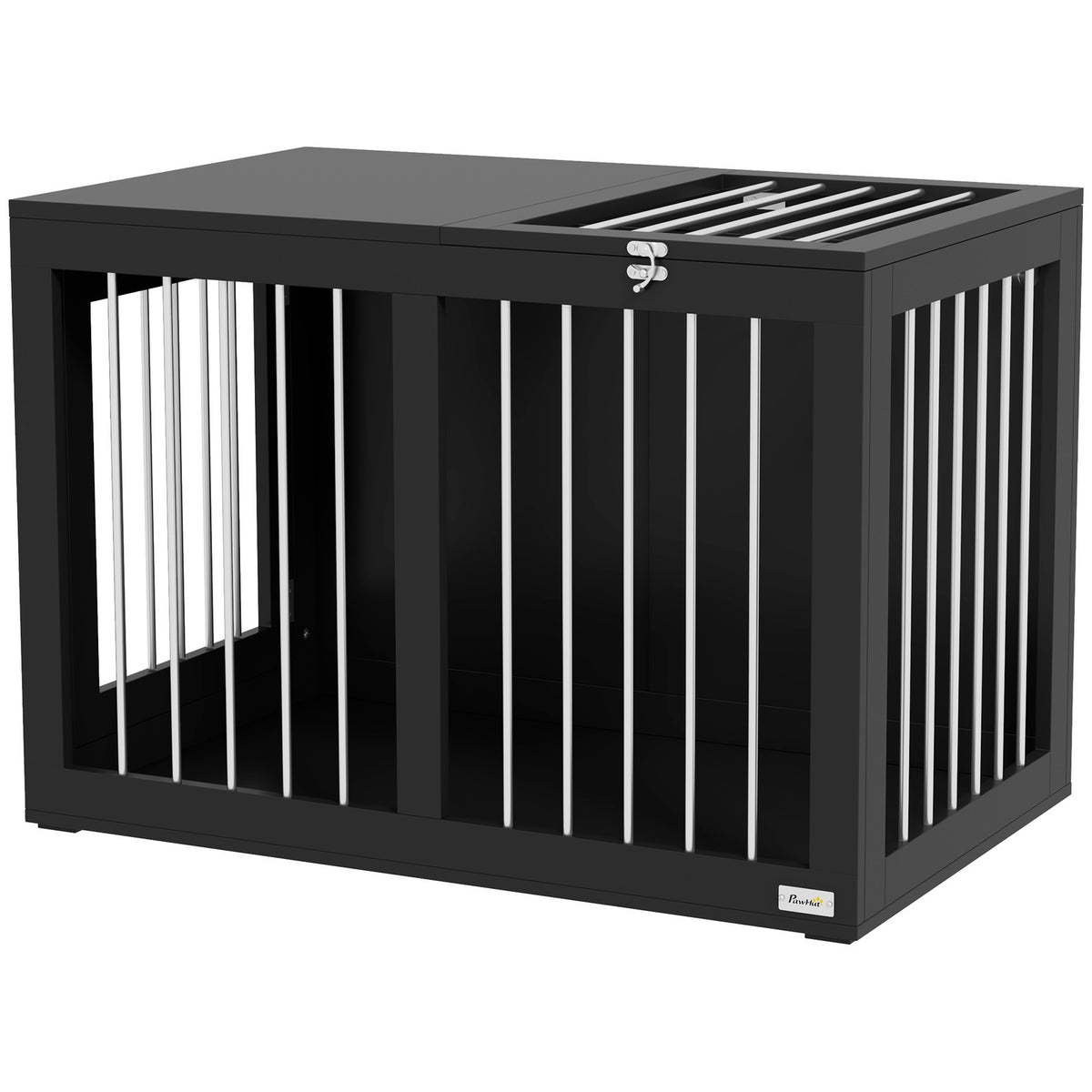 Středně velká klec pro psy – černá, se 2 dvířky, 80 x 50 x 56,5 cm