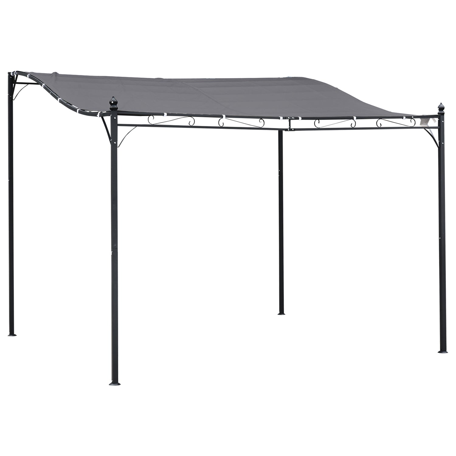 Metal Garden Gazebo-tält – Grå, 297 x 297 cm