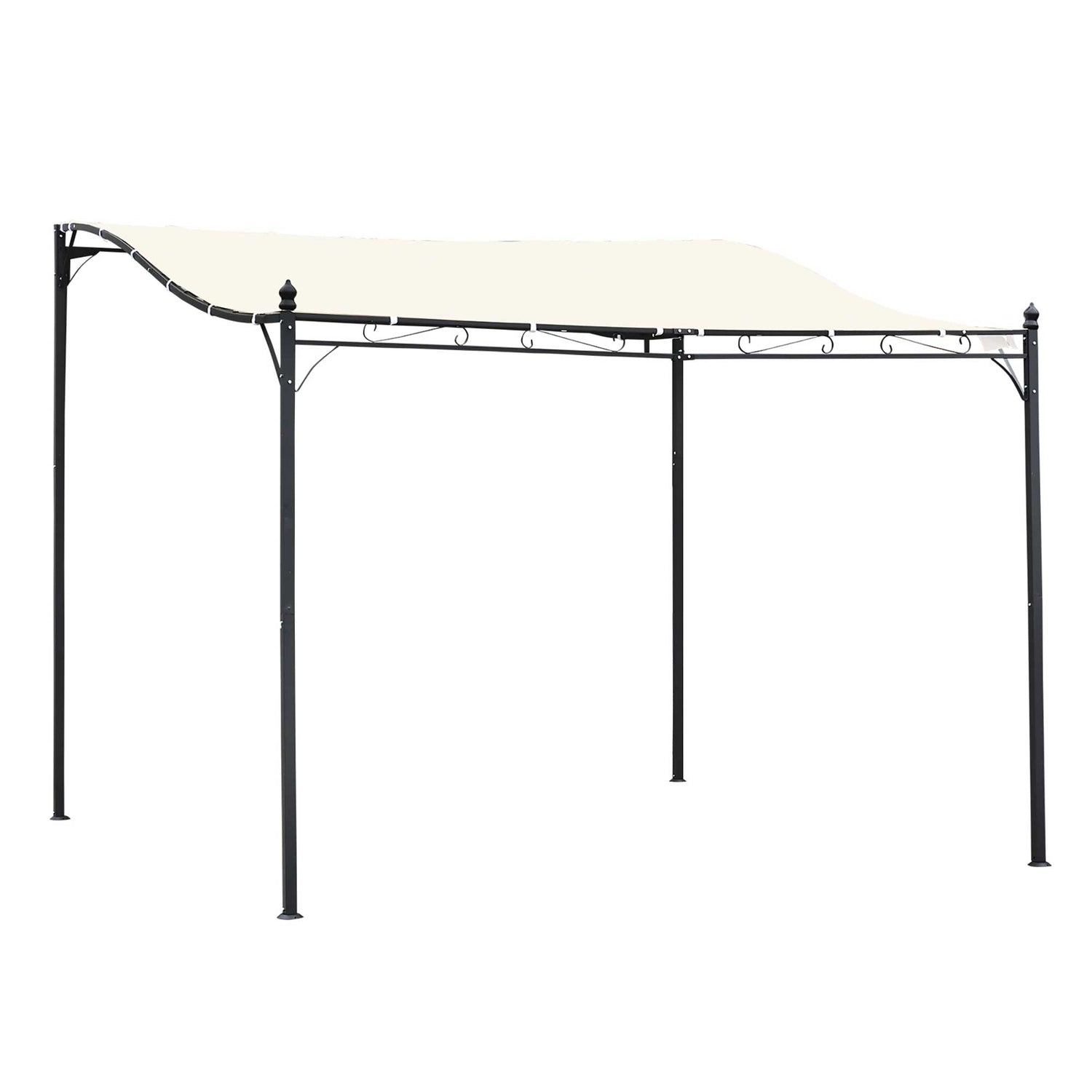Metall Pergola Gazebo Canopy, Kräm, 297x297 Cm