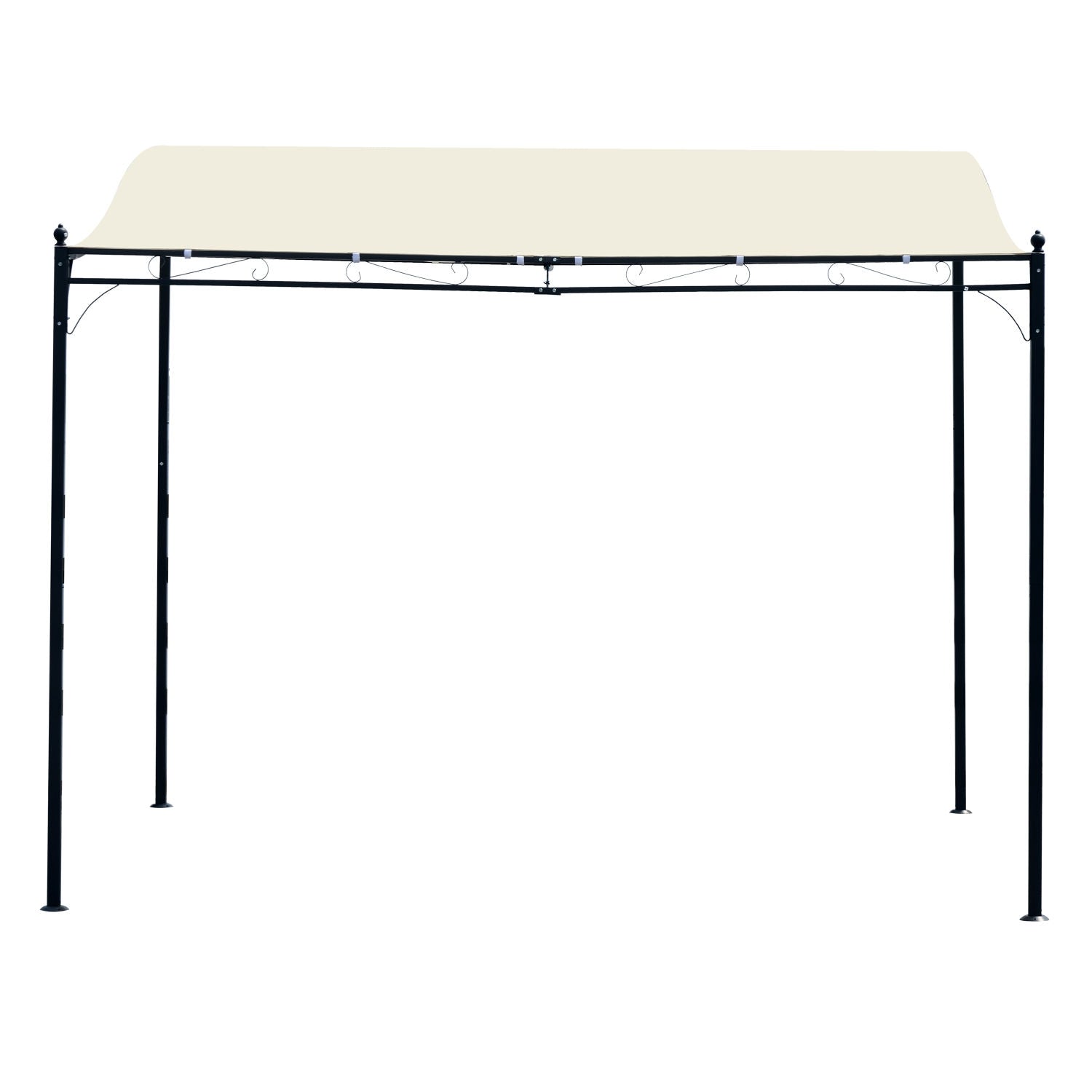 Metall Pergola Gazebo Canopy, Kräm, 297x297 Cm