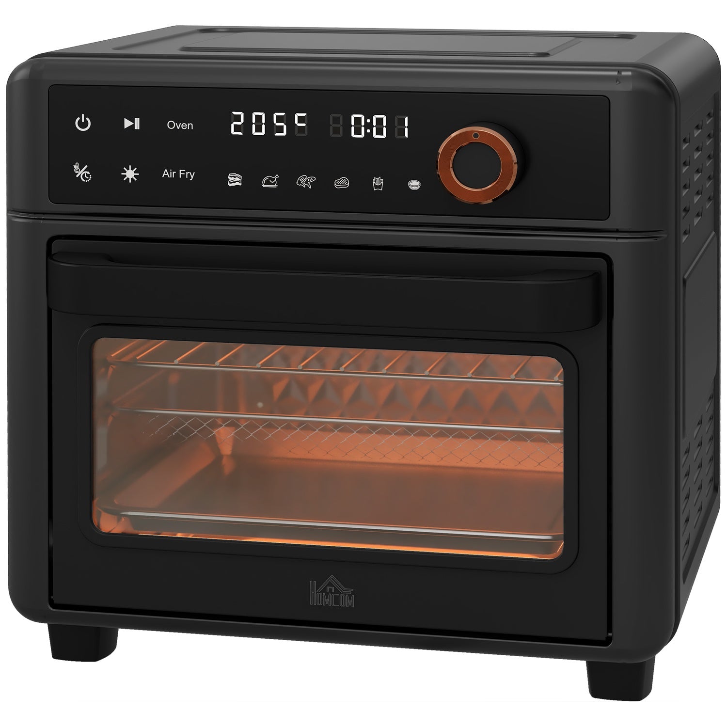 Mini horkovzdušná fritéza s troubou, 13 l, 12 programů, 40–220 °C