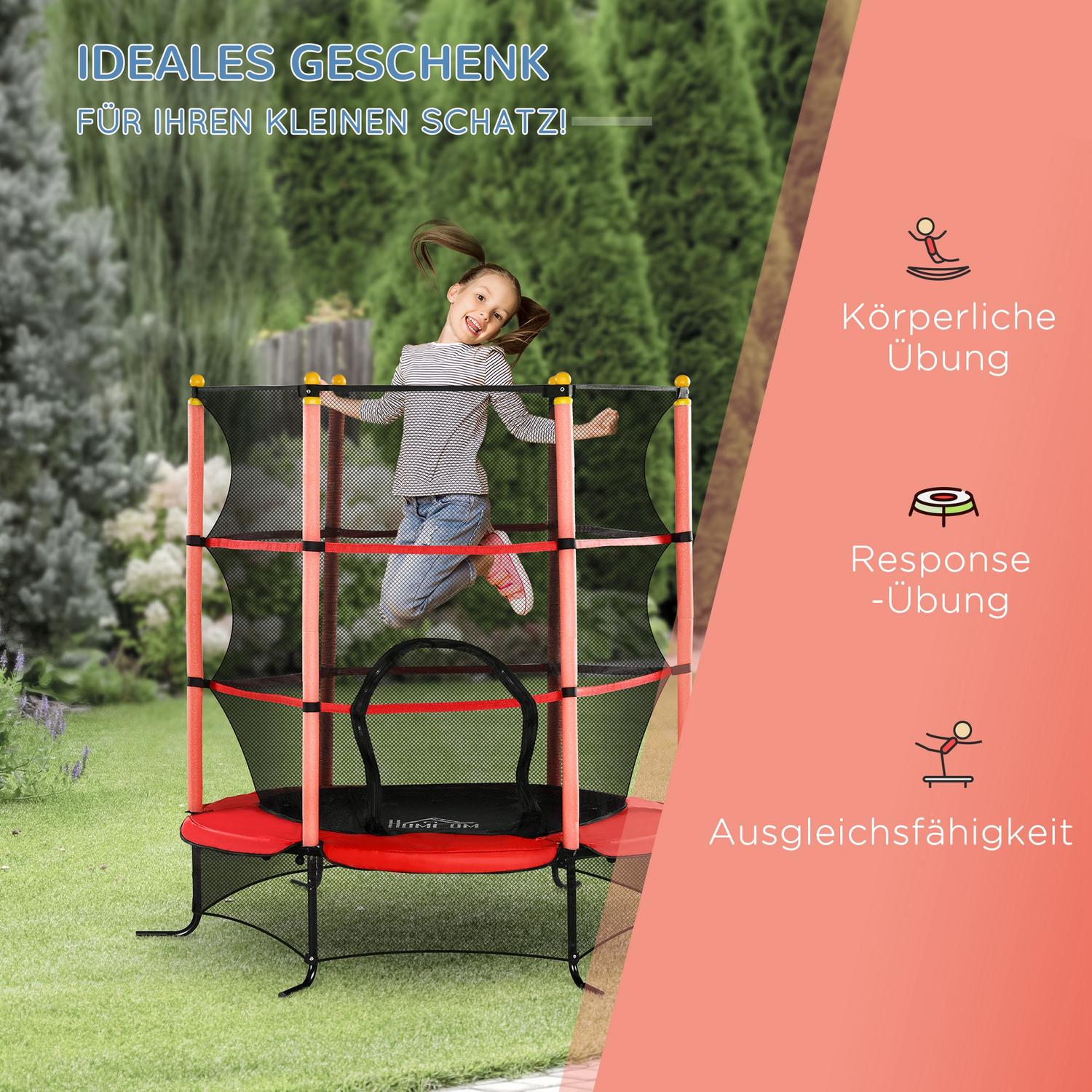 Mini zahradní trampolína s ochrannou sítí, Ø163 cm, do 50 kg