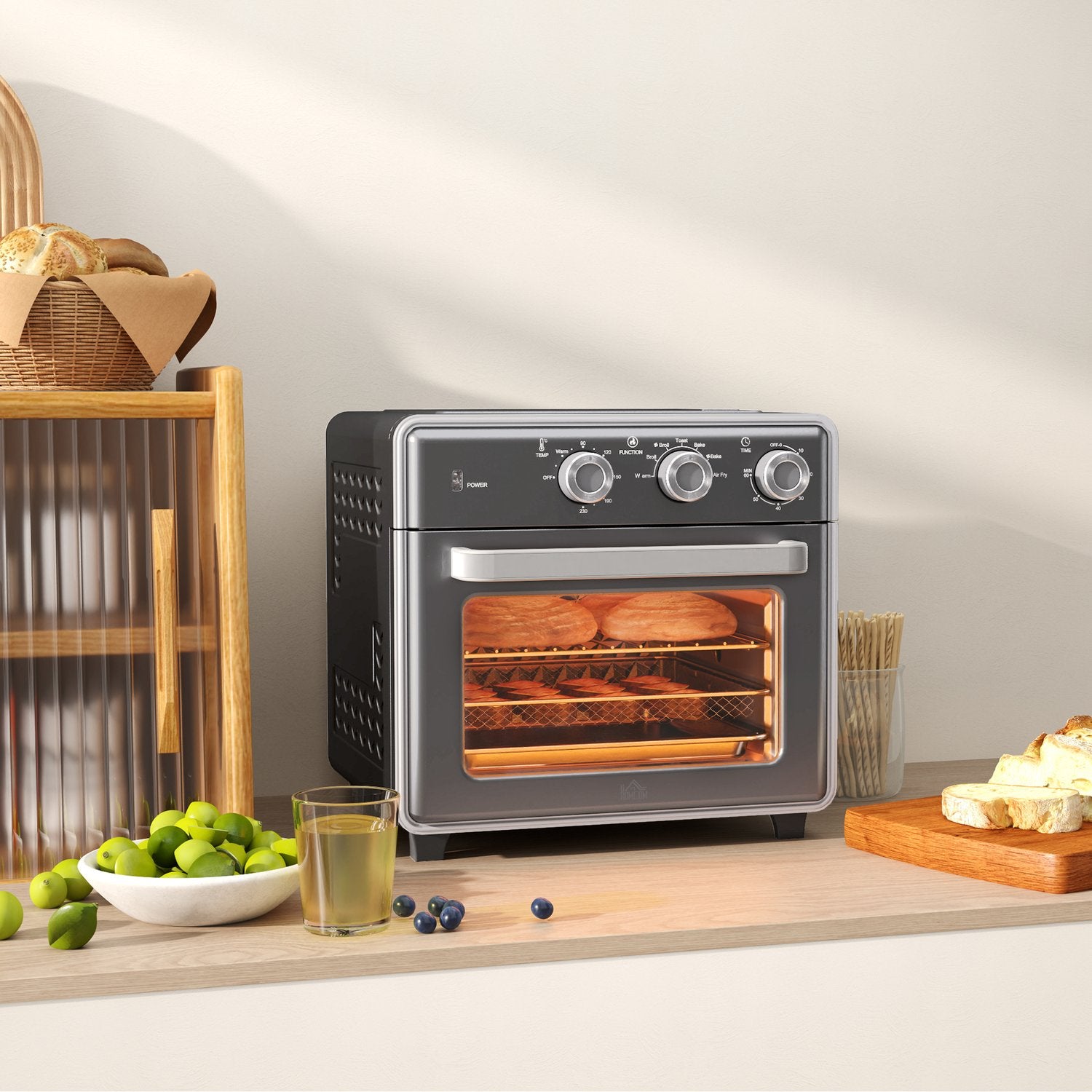 Mini trouba s horkovzdušnou cirkulací, 20 l, 1400 W, více režimů