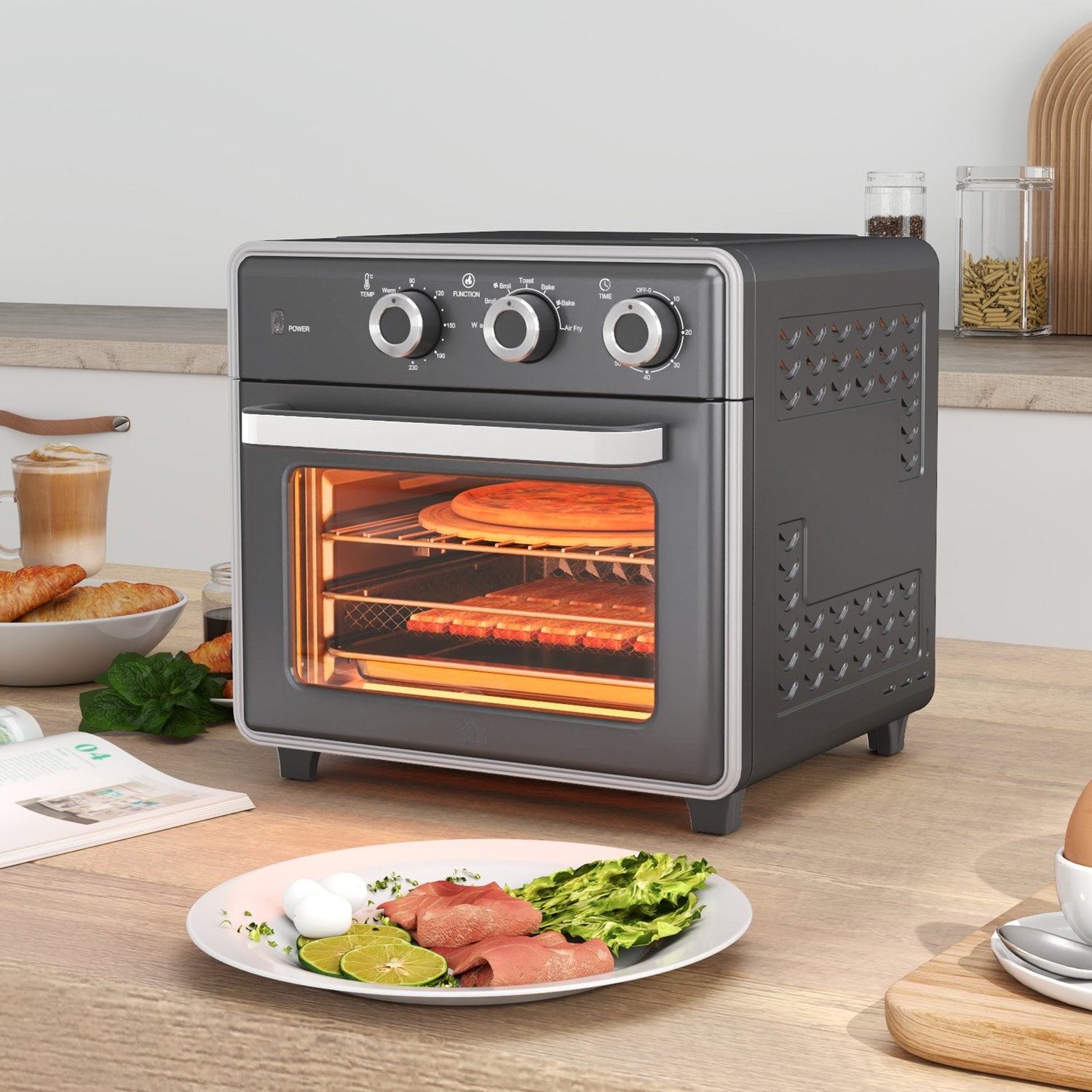 Mini trouba s horkovzdušnou cirkulací, 20 l, 1400 W, více režimů