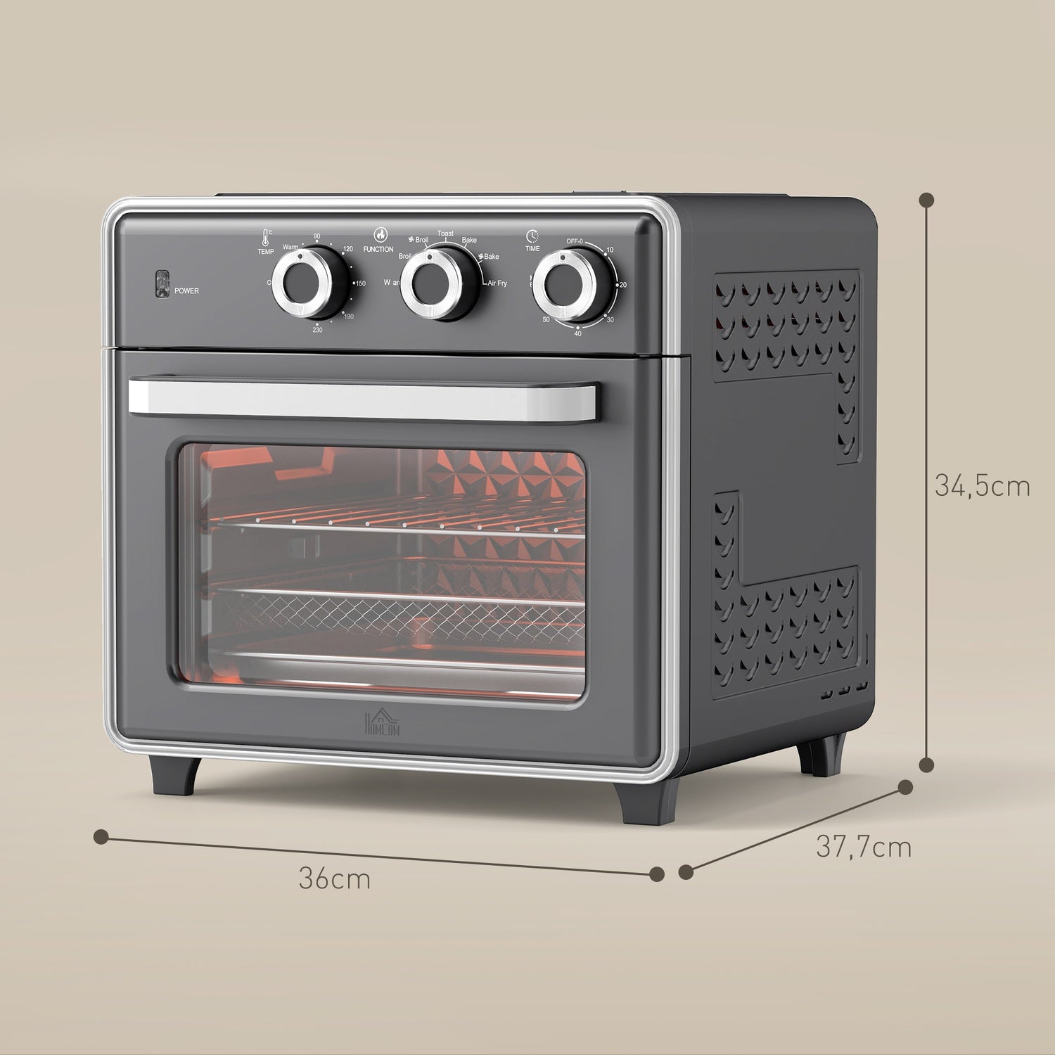 Mini trouba s horkovzdušnou cirkulací, 20 l, 1400 W, více režimů