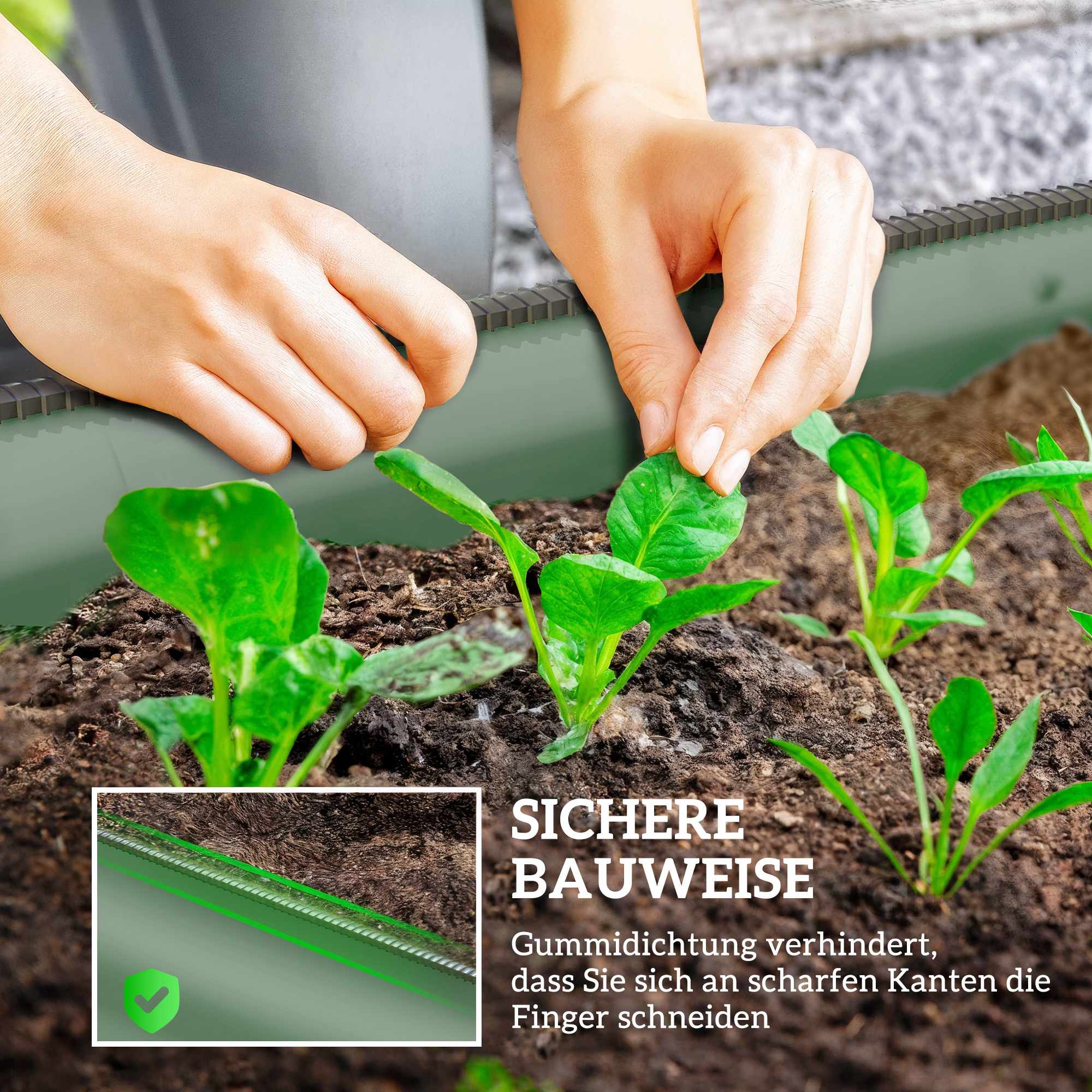Modulär upphöjd trädgårdsbädd, metall, öppen bas, 150x62x30 cm