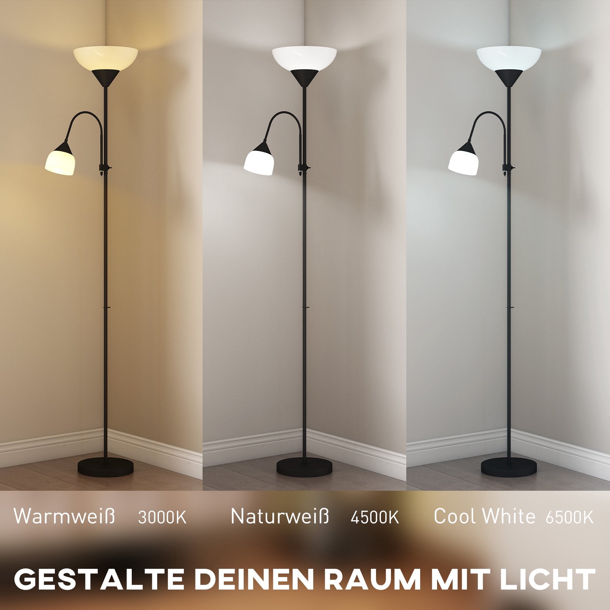 Mor-barn golvlampa med justerbar färgtemperatur