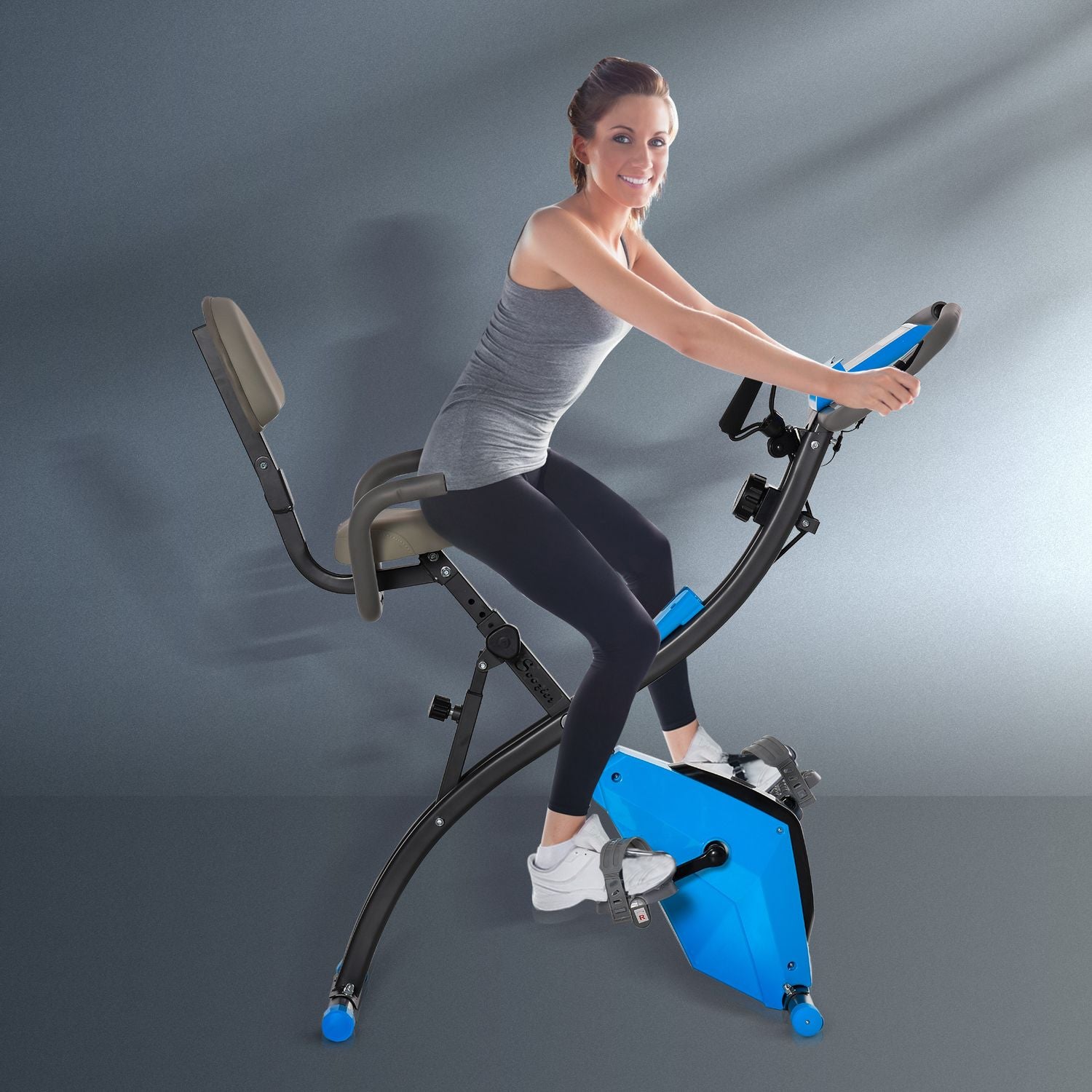 Motionscykel med justerbart motstånd och LCD-skärm