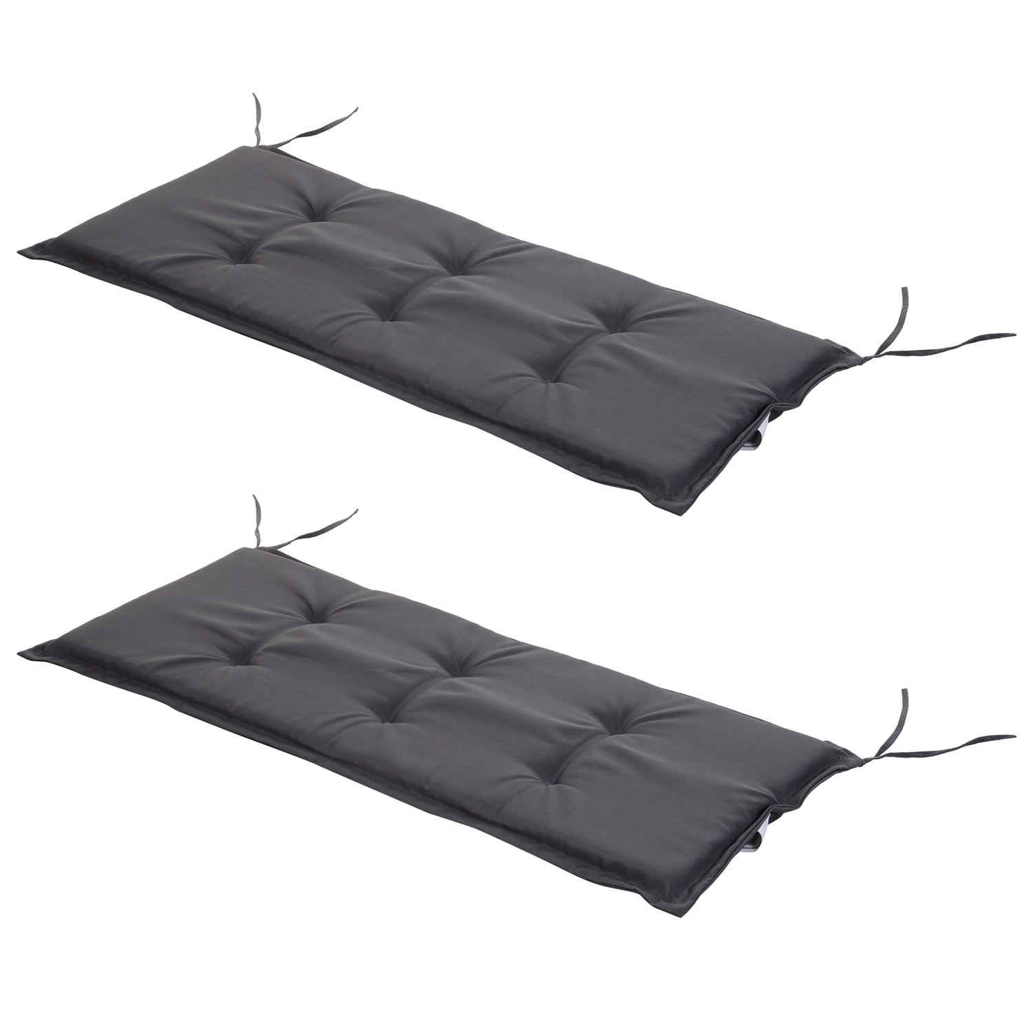 Mörkgrå trädgårdsbänkkuddar, mjuk polyester, 120x54x5 Cm