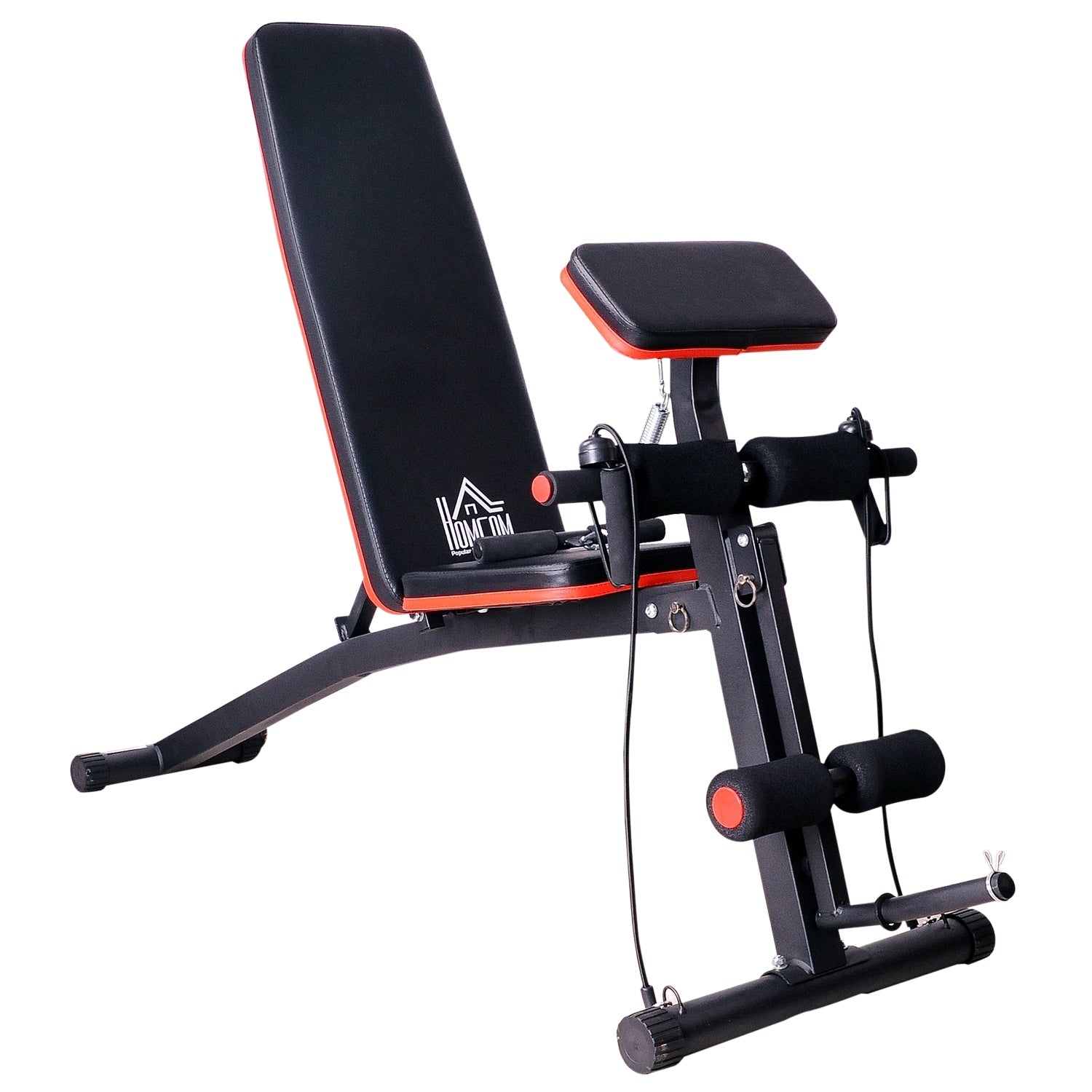 Multifunktion viktbänk multigym med fjäderbooster träningsbänk vikt upp till 120 kg svart 54 x 160 x 106 cm