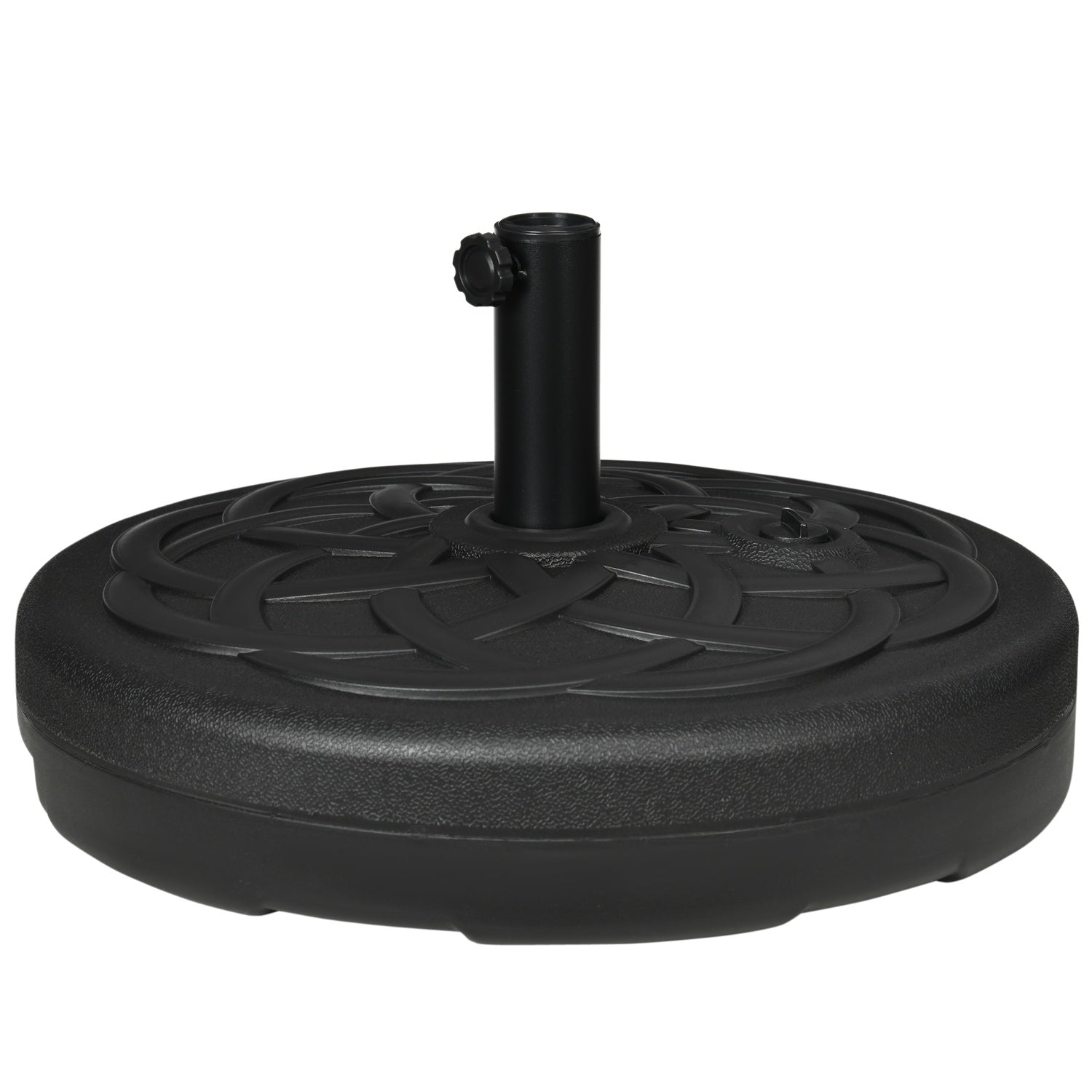 Parasollställ för balkong & trädgård – 35 kg, rund, svart