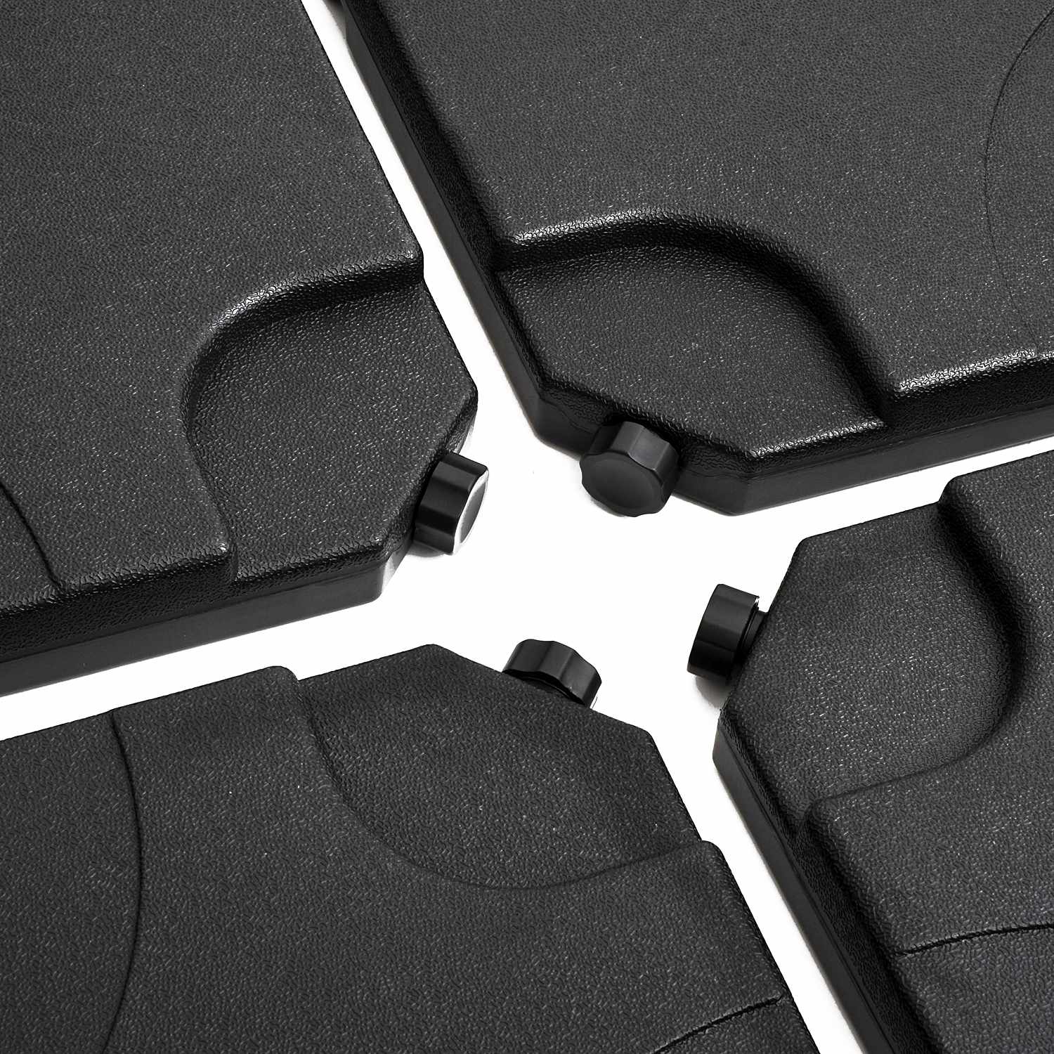 Parasollställ, påfyllbar paraplybas, 4-delad, svart 50x50 cm