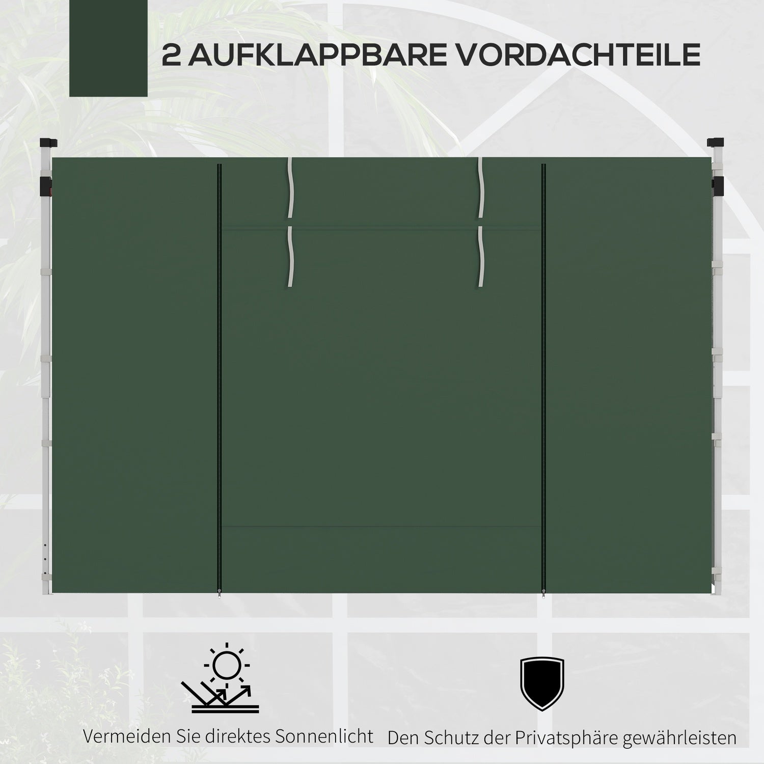 Boční panely k altánu 3x3/3x6 m, vodotěsné, zelené