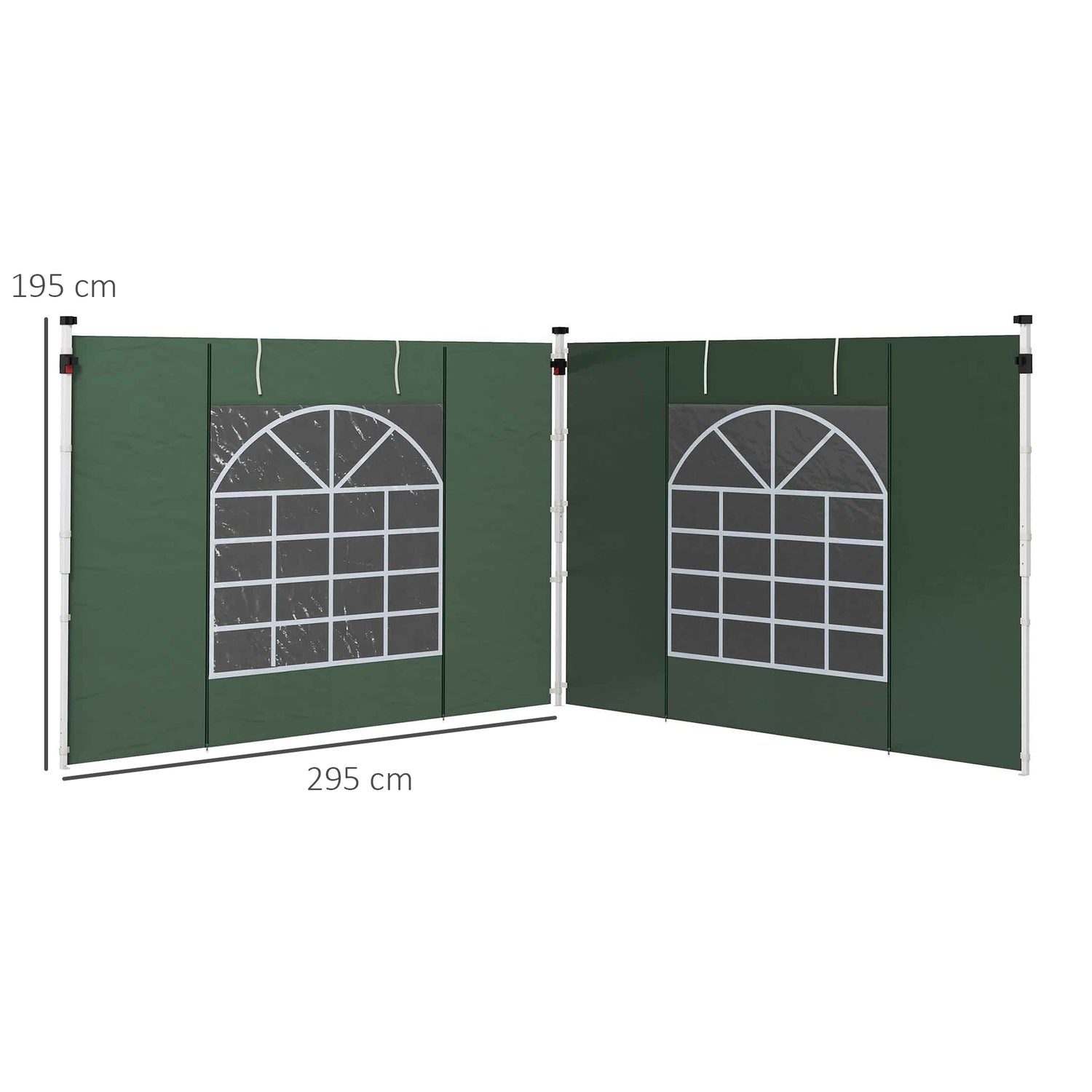 Boční panely k altánu 3x3/3x6 m, vodotěsné, zelené
