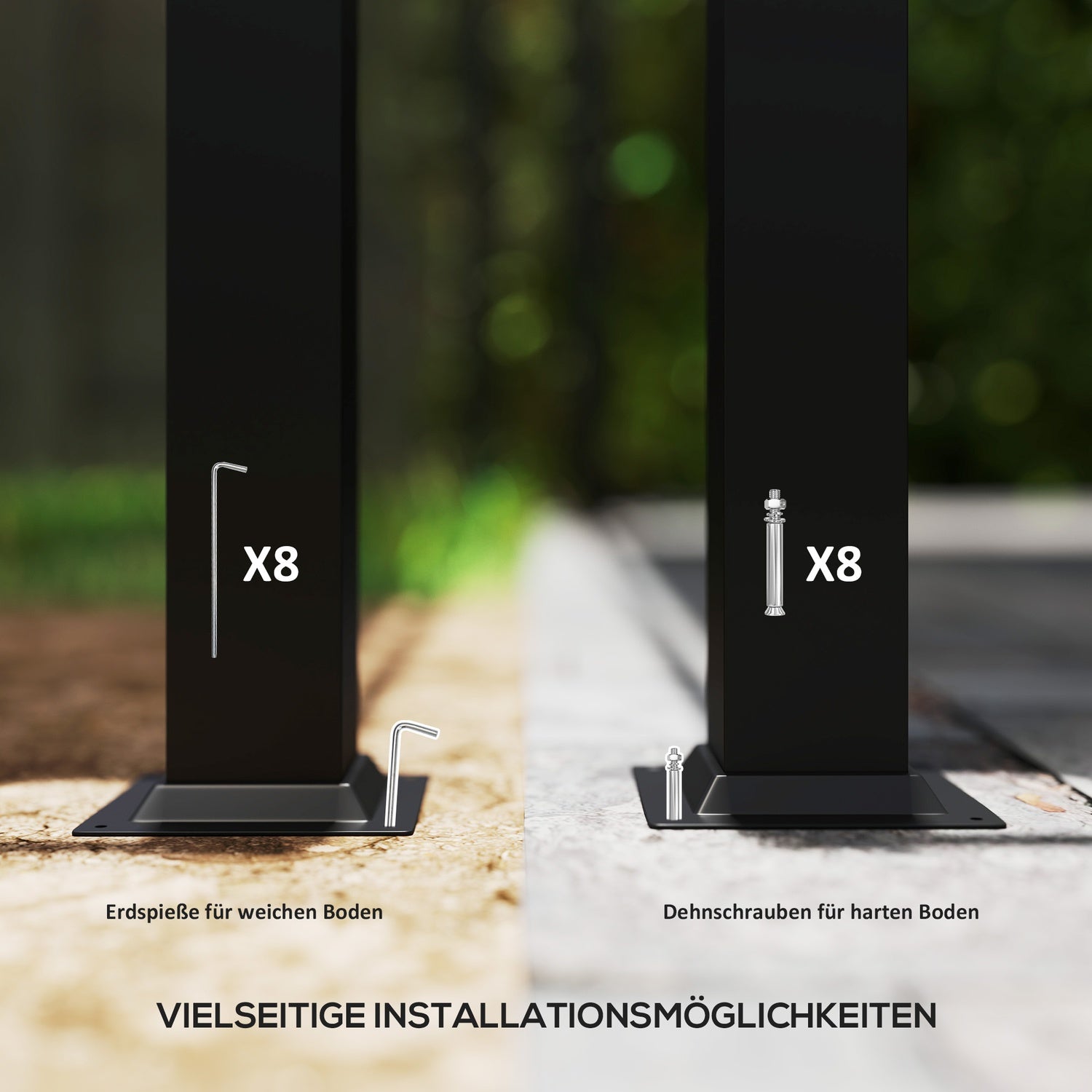 Volně stojící kovová pergola 3x3m na terasu, UV 30+, krémově bílá