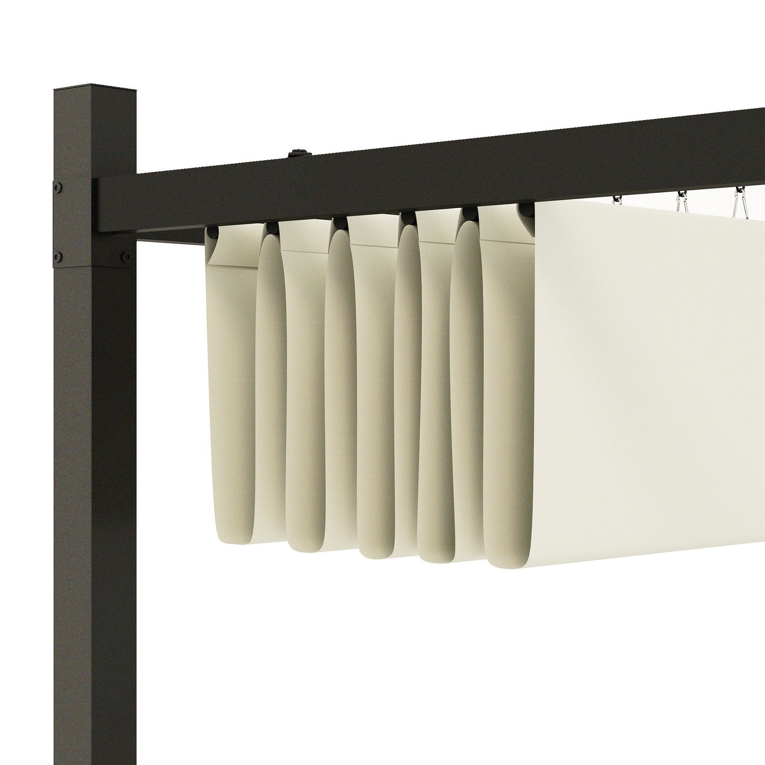 Volně stojící kovová pergola 3x3m na terasu, UV 30+, krémově bílá