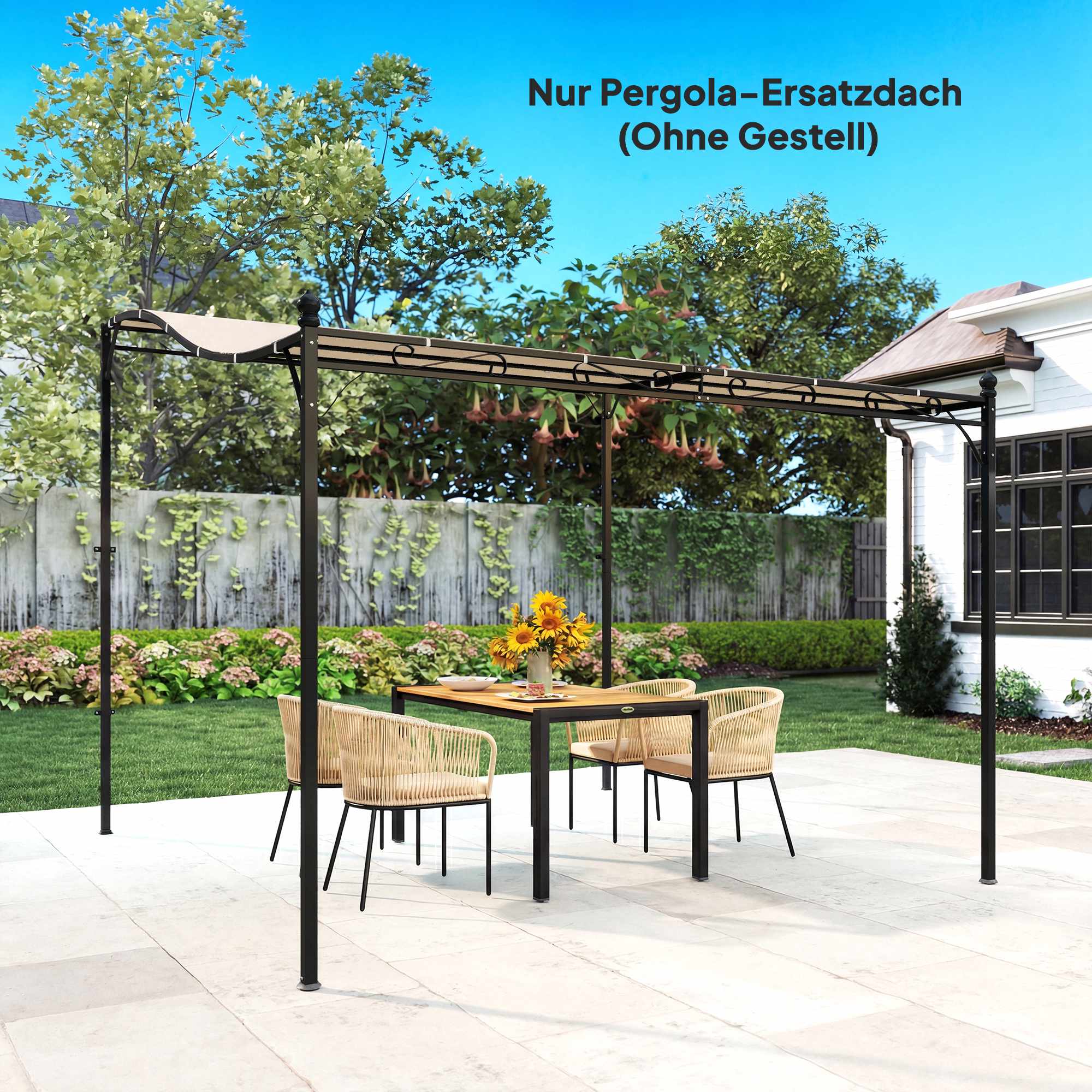 Pergola-reservtak, 3x3m, vattenavvisande polyester