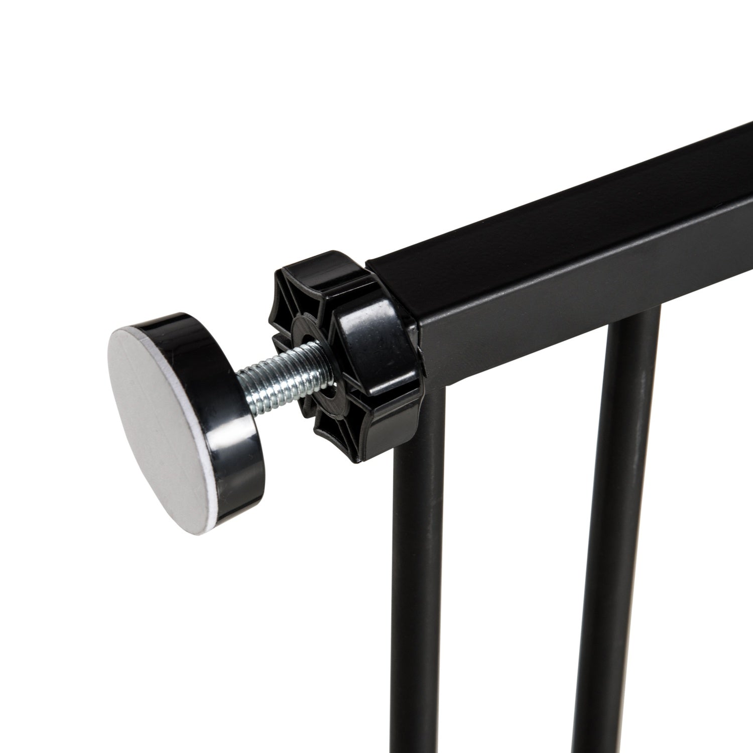 Pet Dog Gate – Black Steel, No-Drill, 76-107x76cm