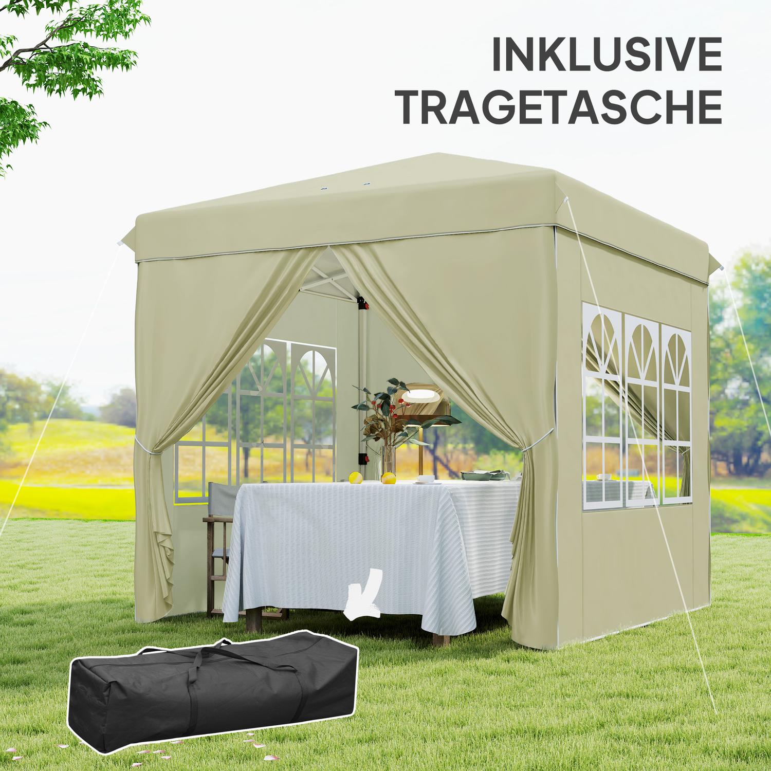 Párty stan Pop-Up 2,5x2,5m, UV 50+, vodoodpudivý, krémový