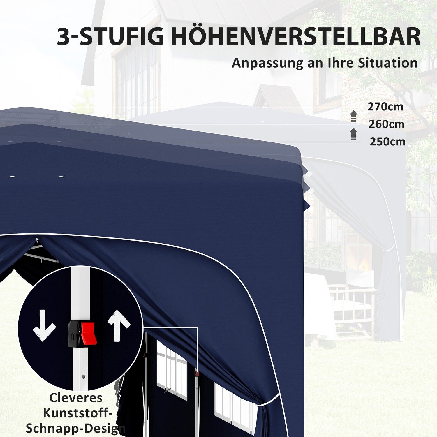 Párty stan Pop-Up, 3x6m, UV 50+, vodoodpudivý, tmavě modrý