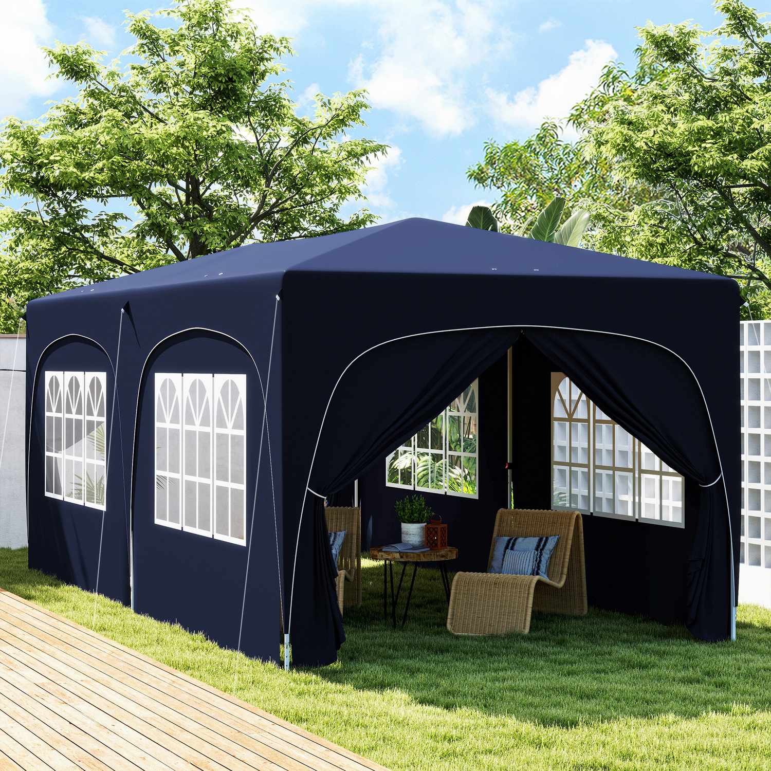 Párty stan Pop-Up, 3x6m, UV 50+, vodoodpudivý, tmavě modrý