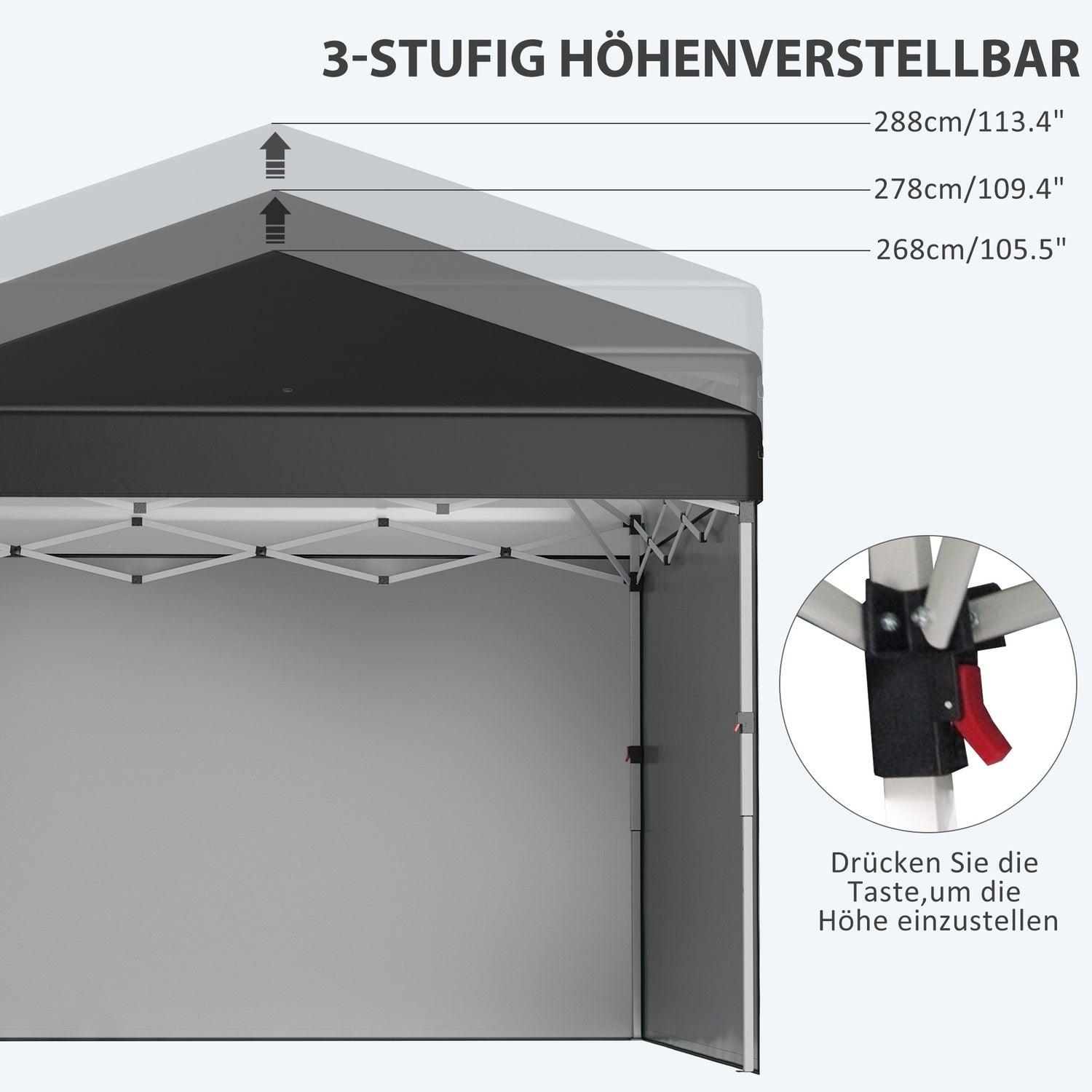 Skládací stan 2,97x2,97m s bočními stěnami a UV ochranou