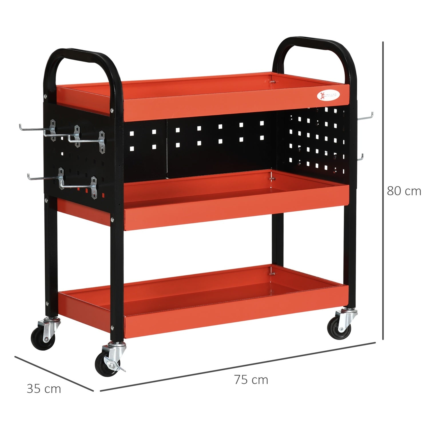 Röd garagehylla – 100 kg lastkapacitet