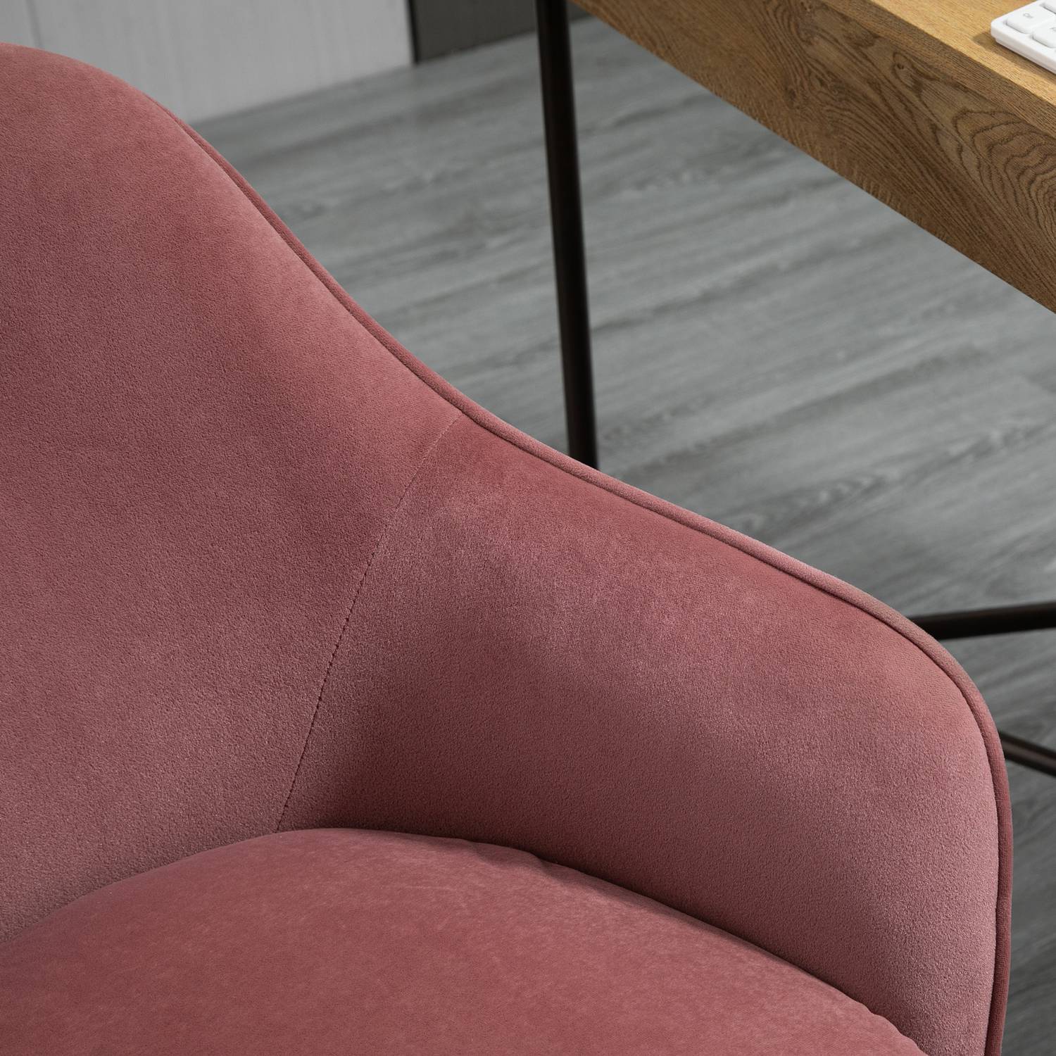 Red Velvet Kontorsstol med Rocker, justerbar höjd