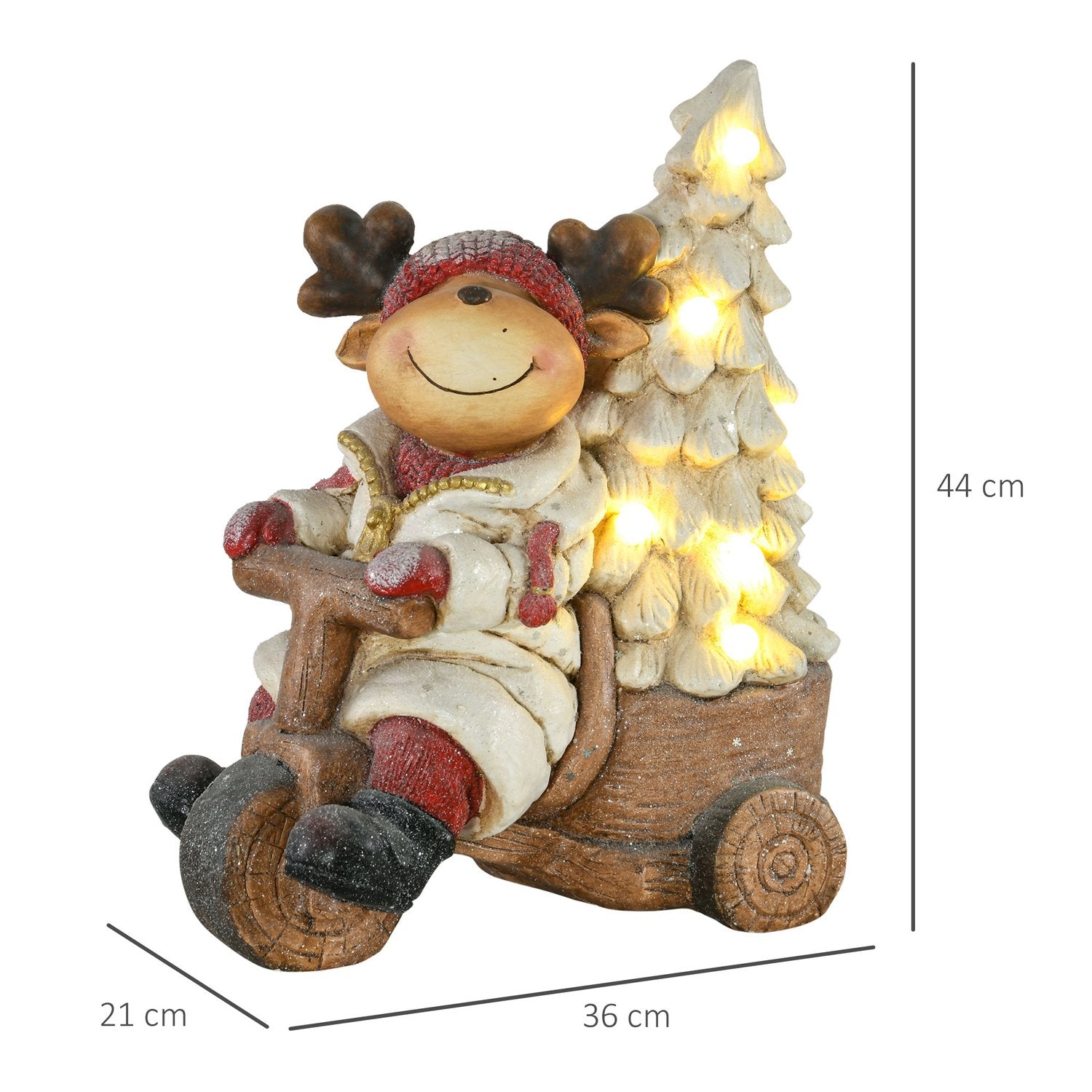 Ren juldekoration med LED-ljus, 44cm