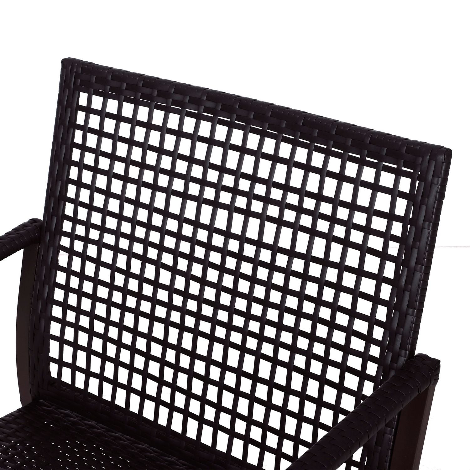 Rotting gungstolsset för 2 med kuddar, brun/vit