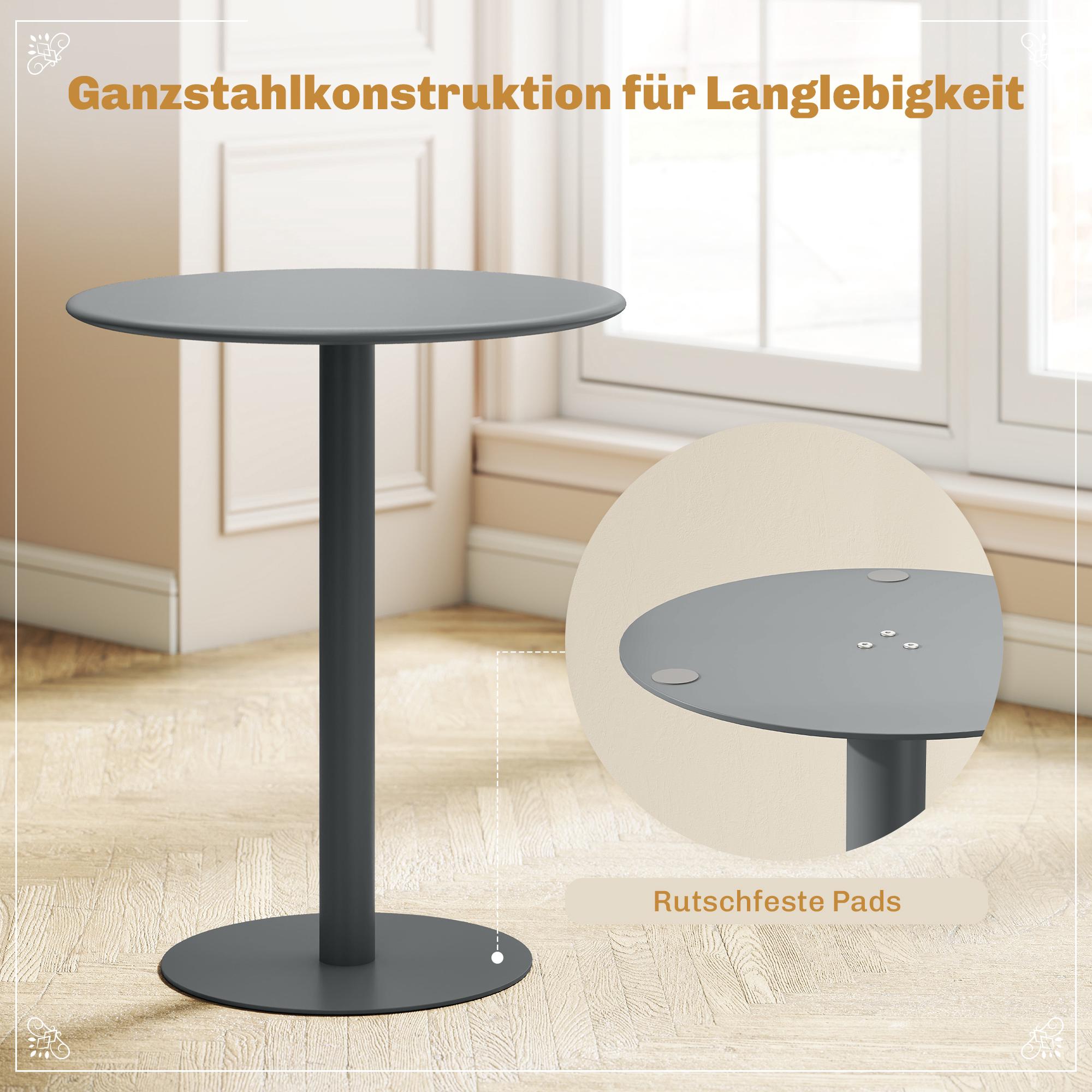 Runt matbord i stål för 2 – Kompakt, modern design