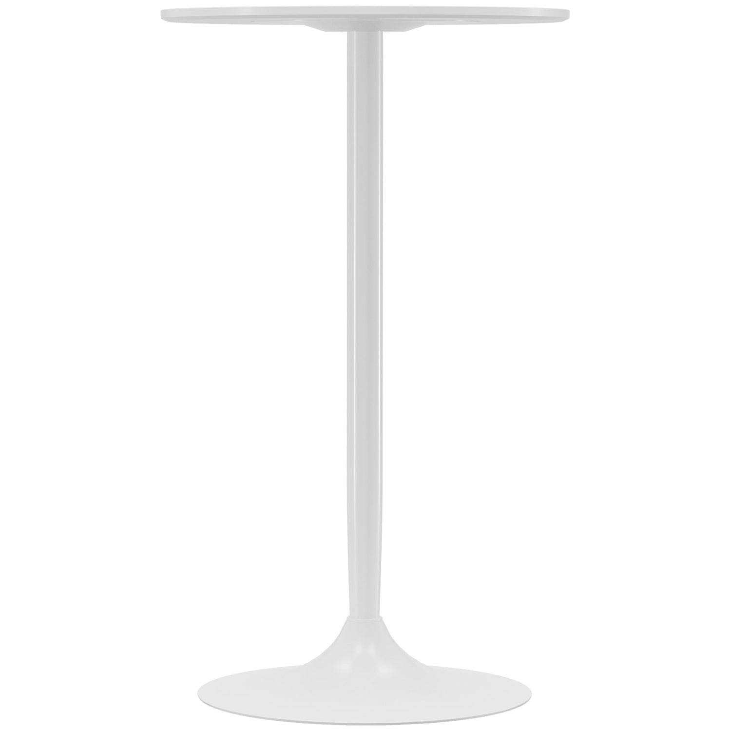 Kulatý jídelní stůl z bílé oceli – Ø60 x 102 cm