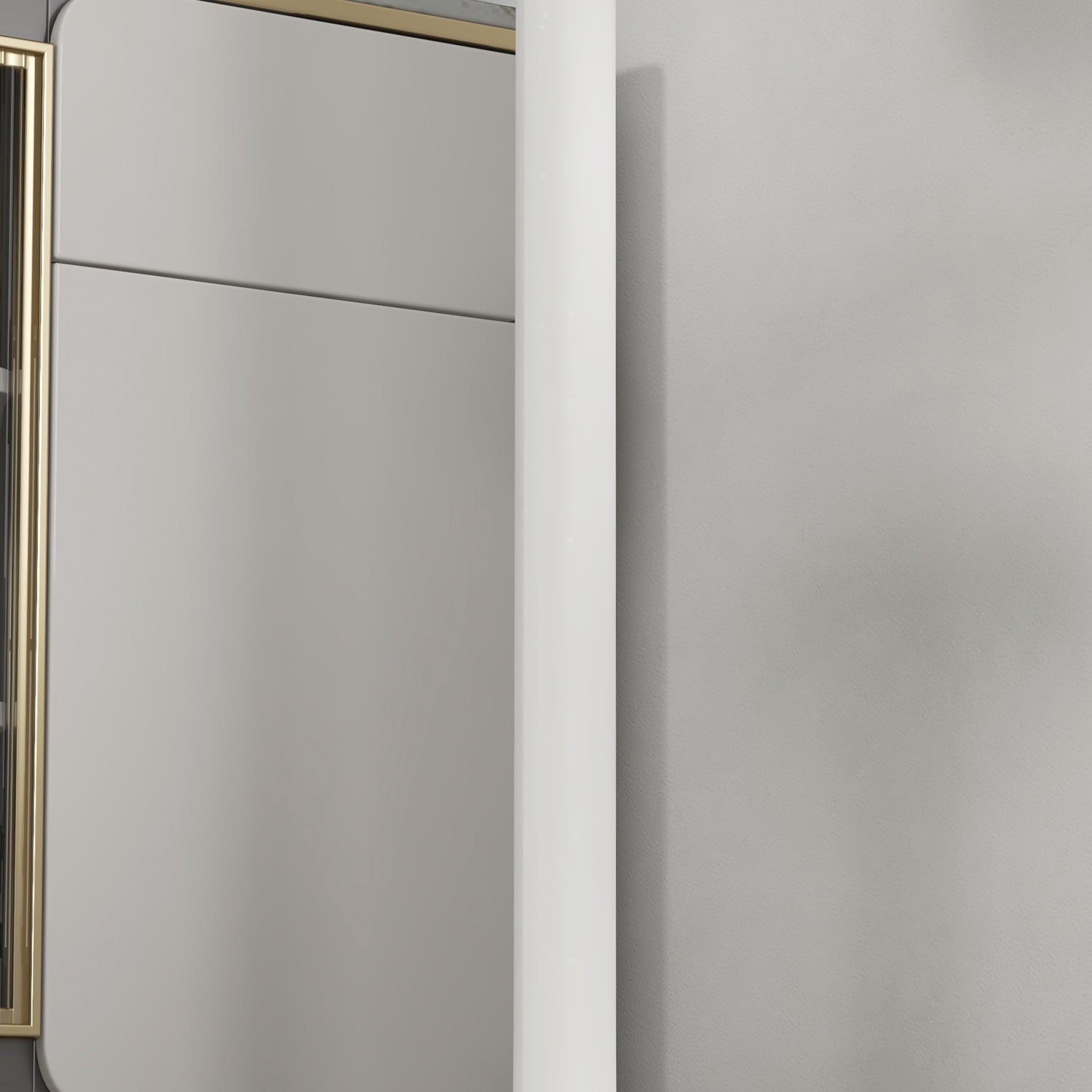 Kulatý jídelní stůl z bílé oceli – Ø60 x 102 cm
