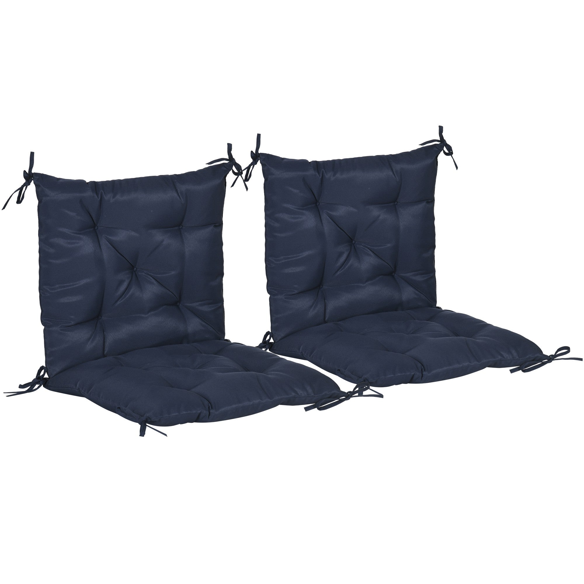 Set med dynor till utomhusstolar, 98x50 cm, mörkblå, 8 cm tjock