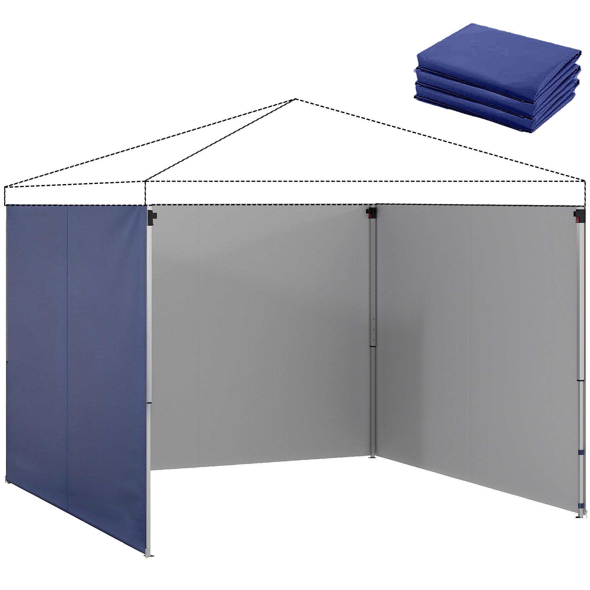Sidoväggar till paviljonger, 3x3m, UPF 50+ Oxfordtyg