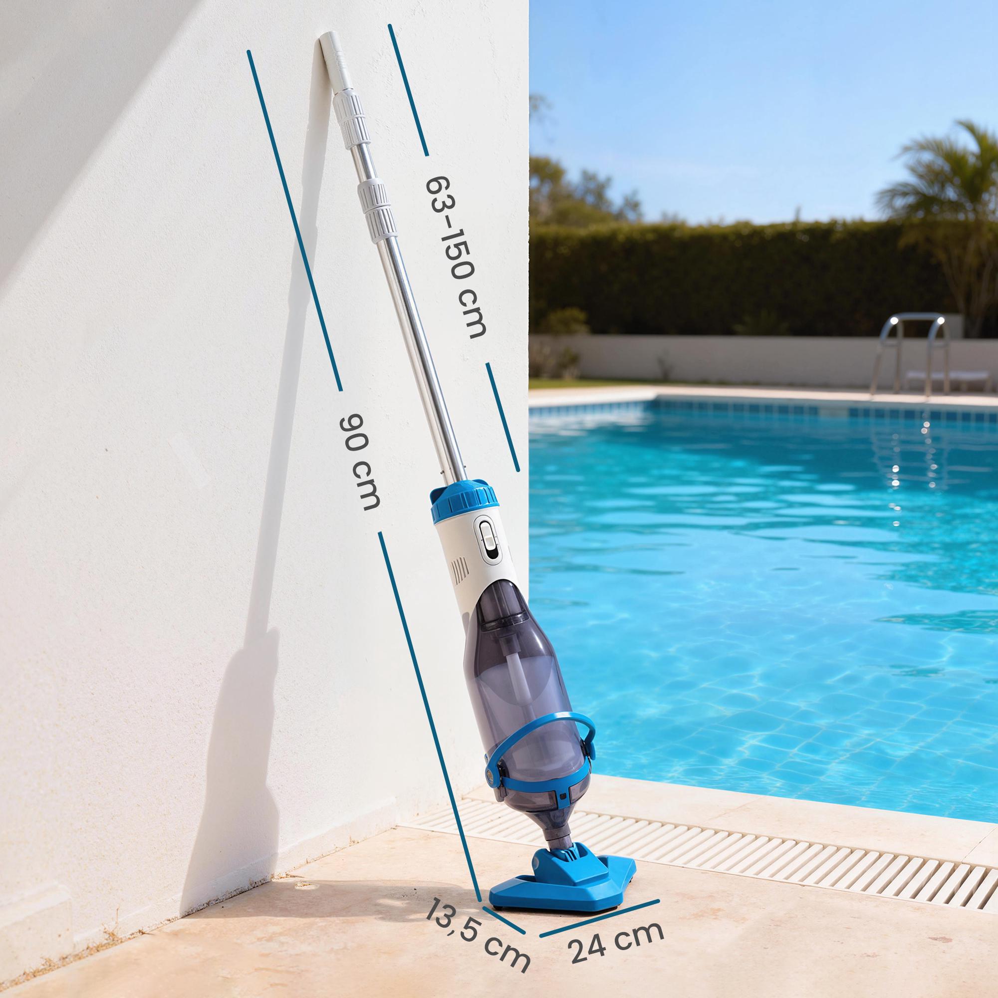 Sladdlös pooldammsugare, 40W motor, teleskopstång