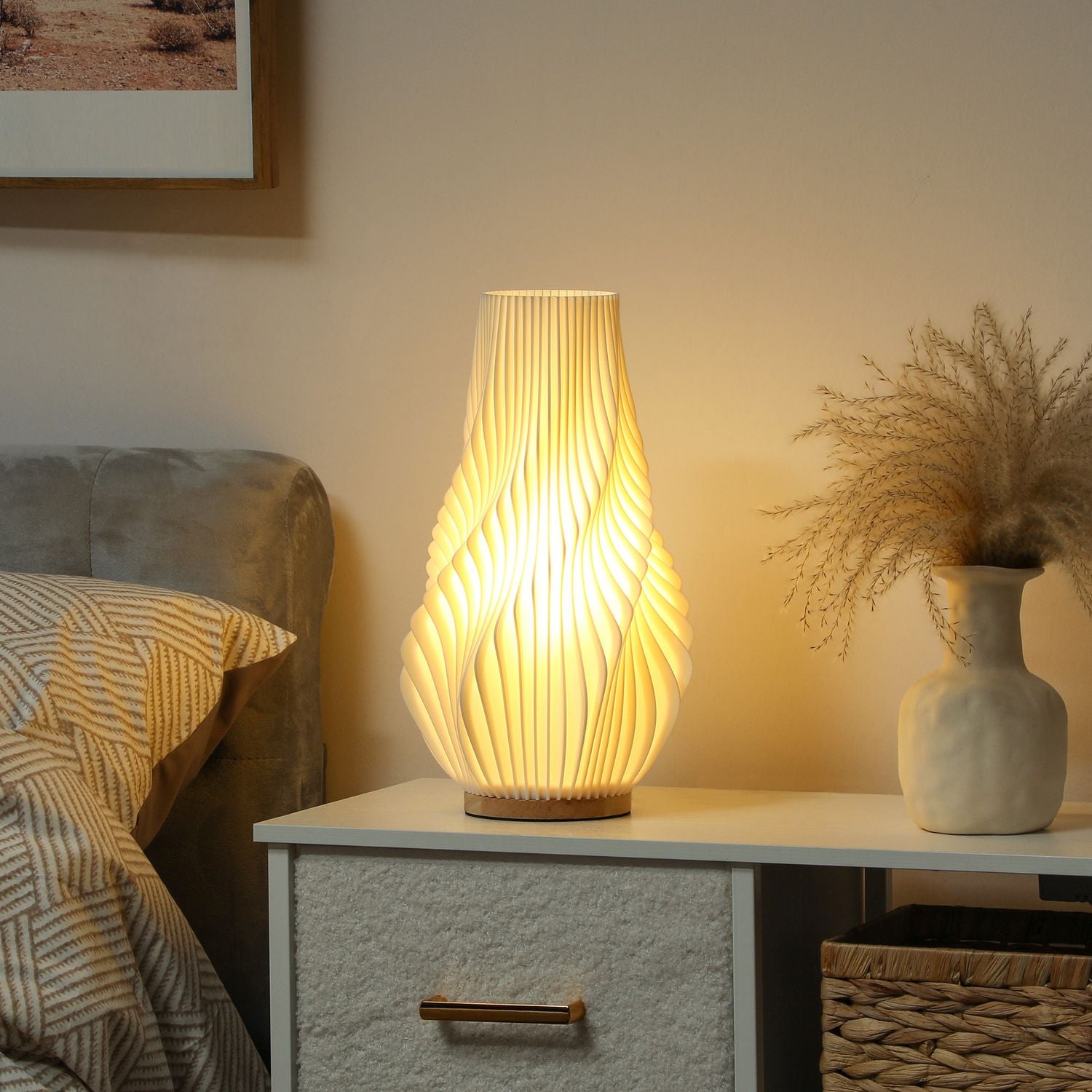 Chytrá LED stolní lampa – 3D květinové stínidlo, stmívatelná, chytré ovládání