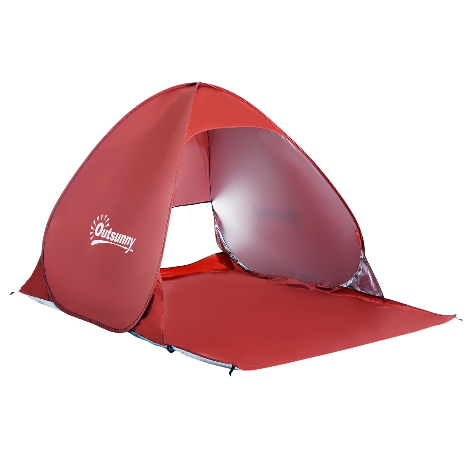 Snabbmontering Pop-Up strandtält, rött, 200x150x119cm