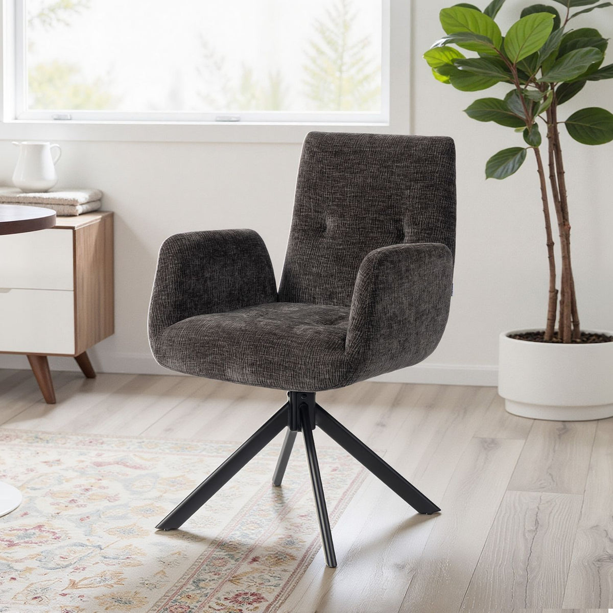 Otočná židle, moderní design, černá, nosnost 120 kg