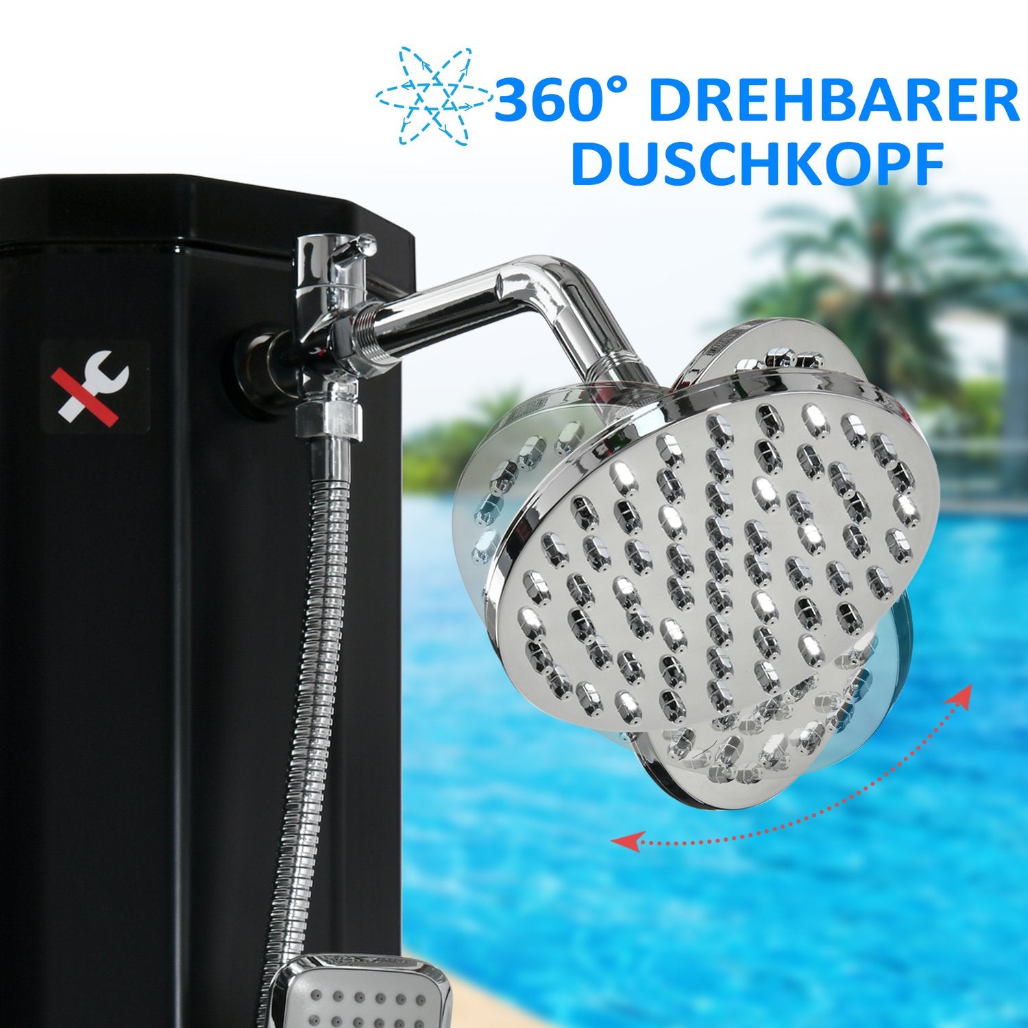 Solar Dusch 35L Camping Varmvatten System – Svart